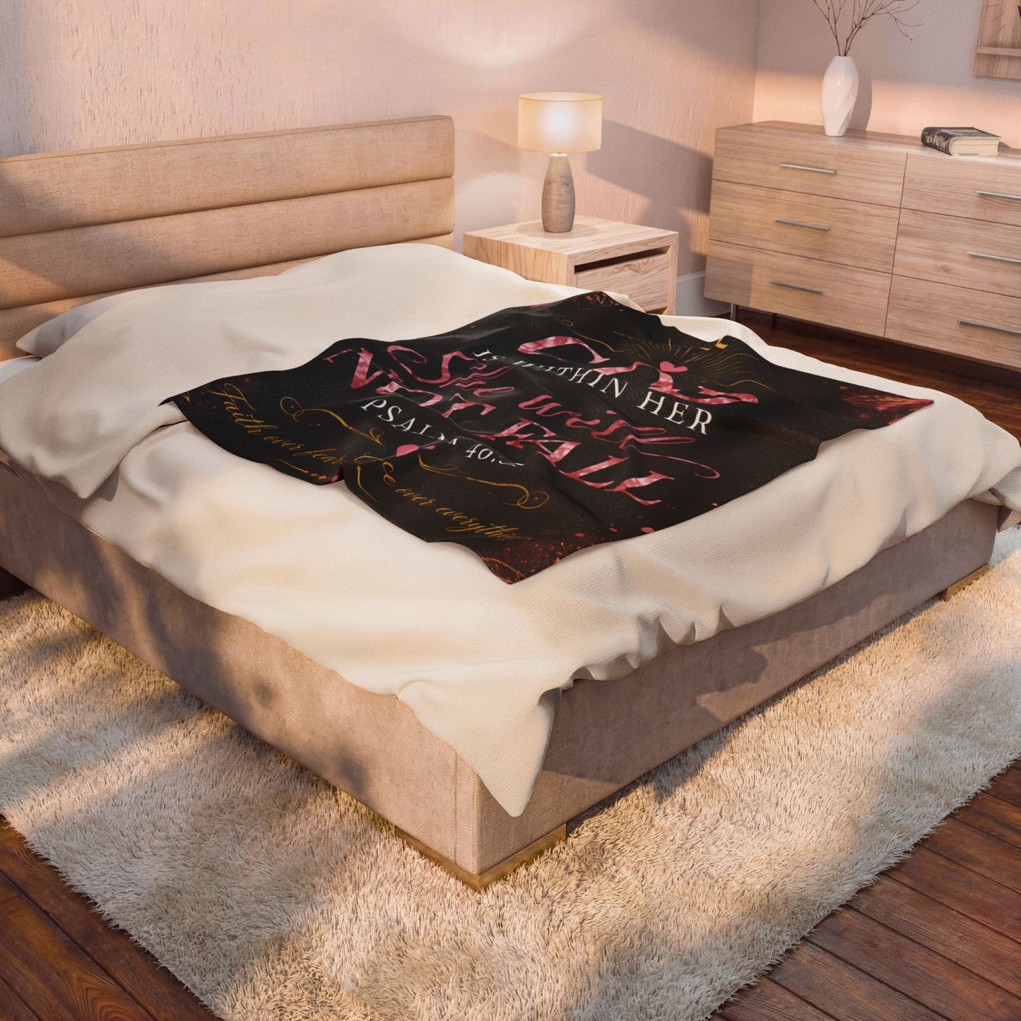 God is Within Her Plush Blanket
