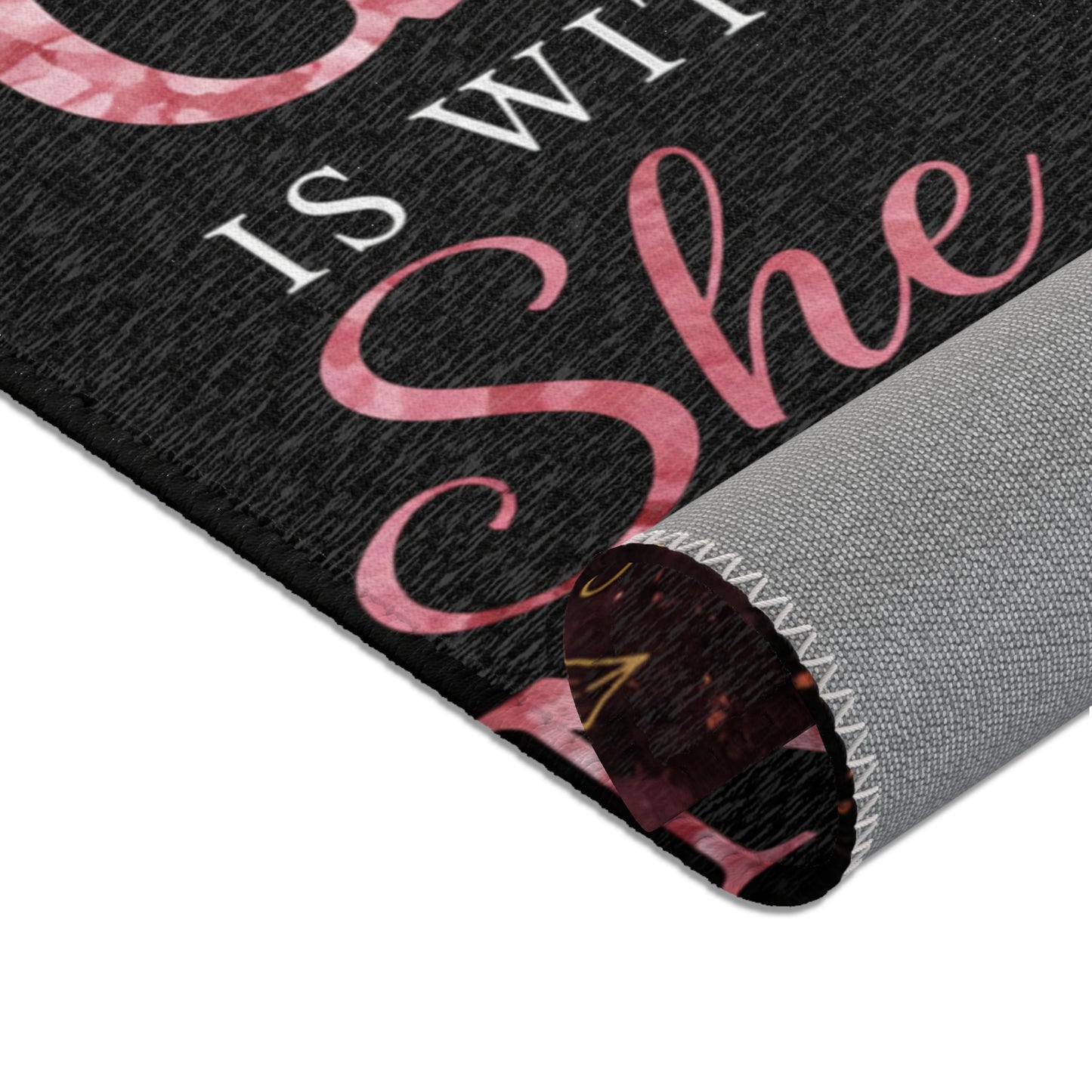 “God Is Within Her, She Will Not Fall” Decorative Floor Mat