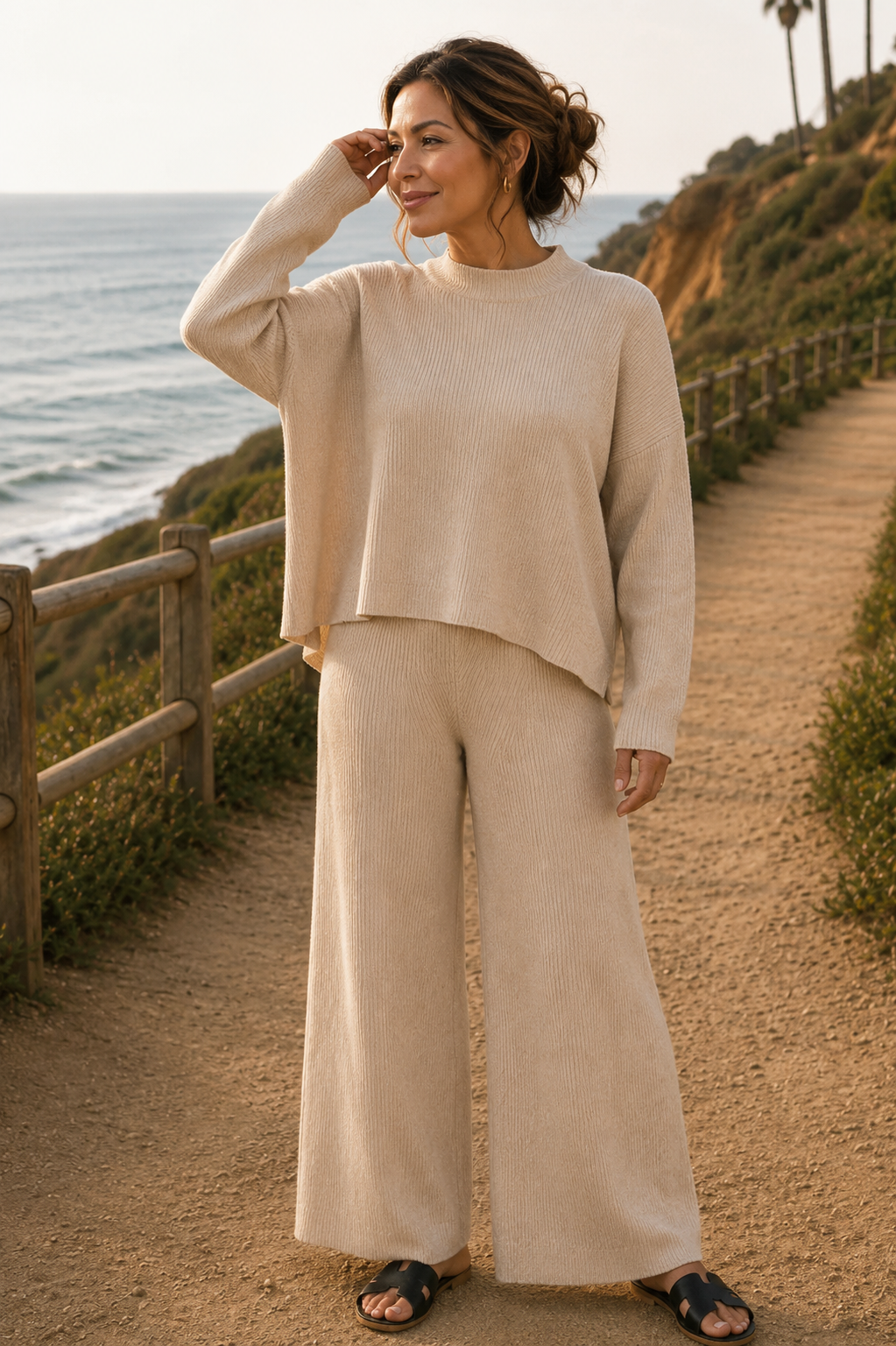 Zenana Viscose Sweater Top & Pants Set