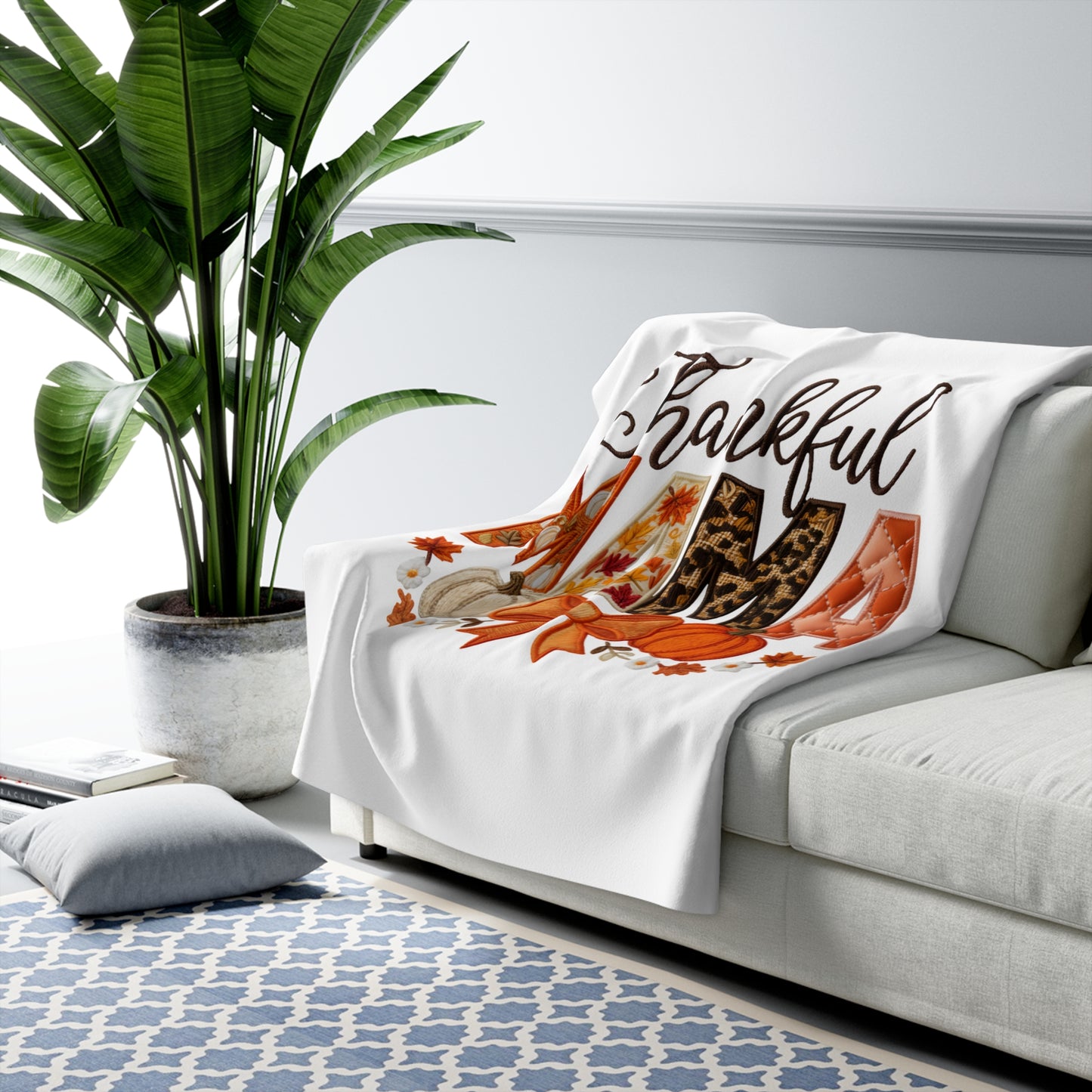 Thankful Mama Sherpa Fleece Blanket