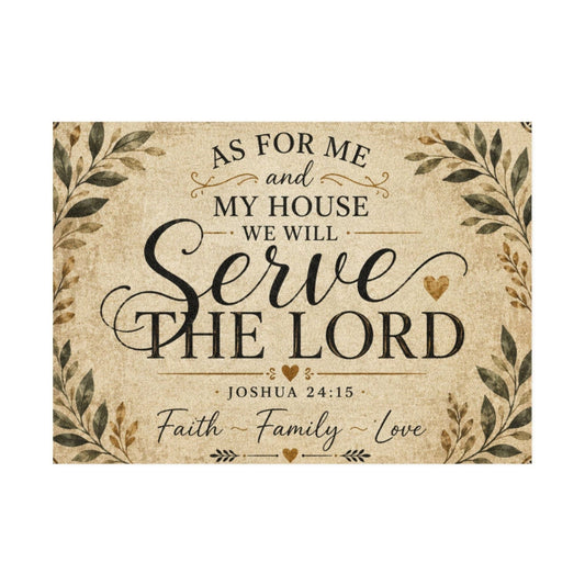 “As For Me and My House We Will Serve the Lord” Area Rug