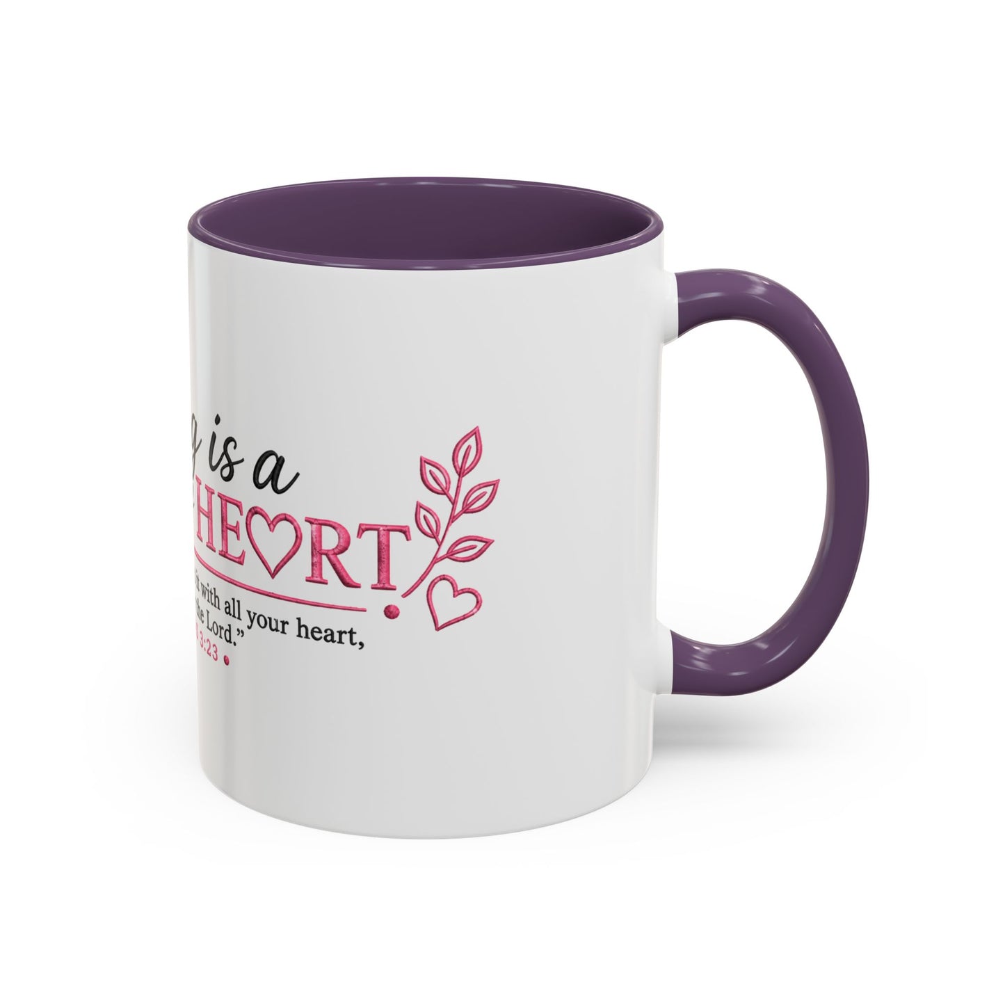 ☕ Teaching Is a Work of Heart Accent Coffee Mug