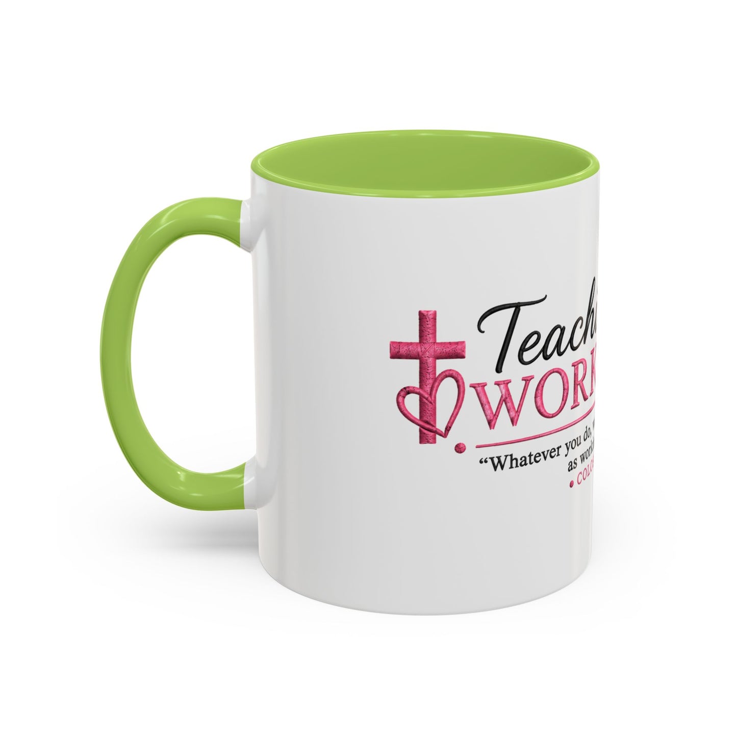 ☕ Teaching Is a Work of Heart Accent Coffee Mug