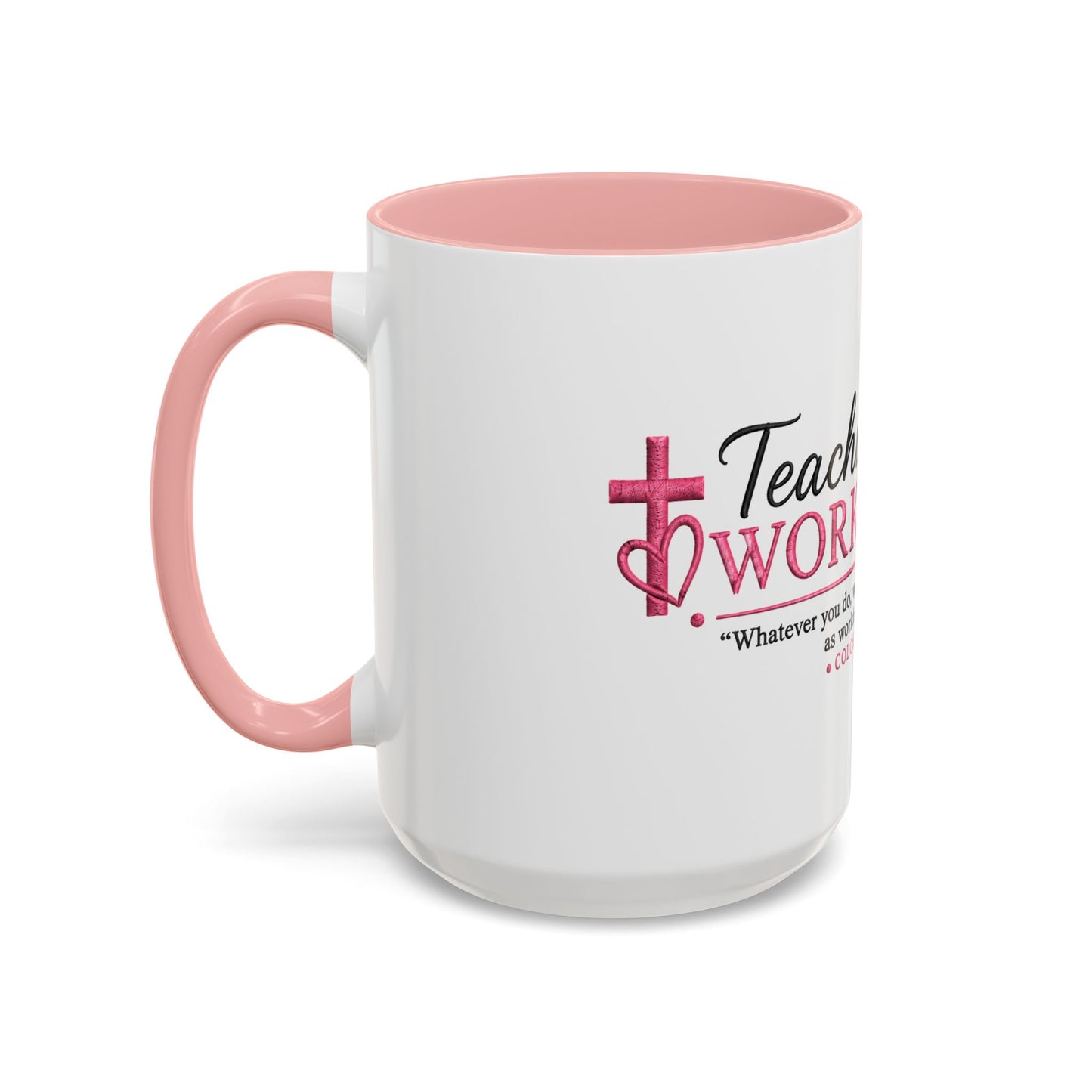 ☕ Teaching Is a Work of Heart Accent Coffee Mug