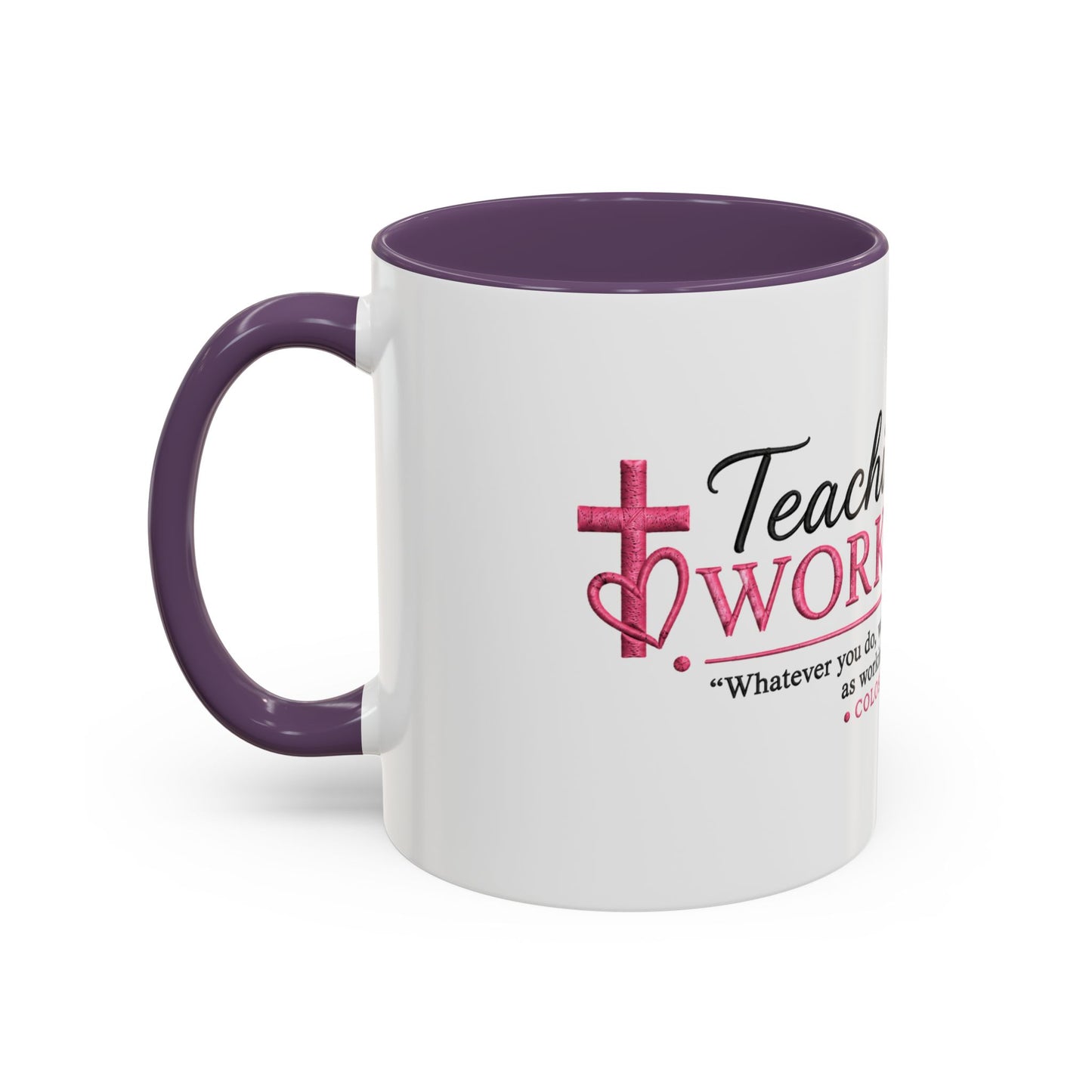 ☕ Teaching Is a Work of Heart Accent Coffee Mug