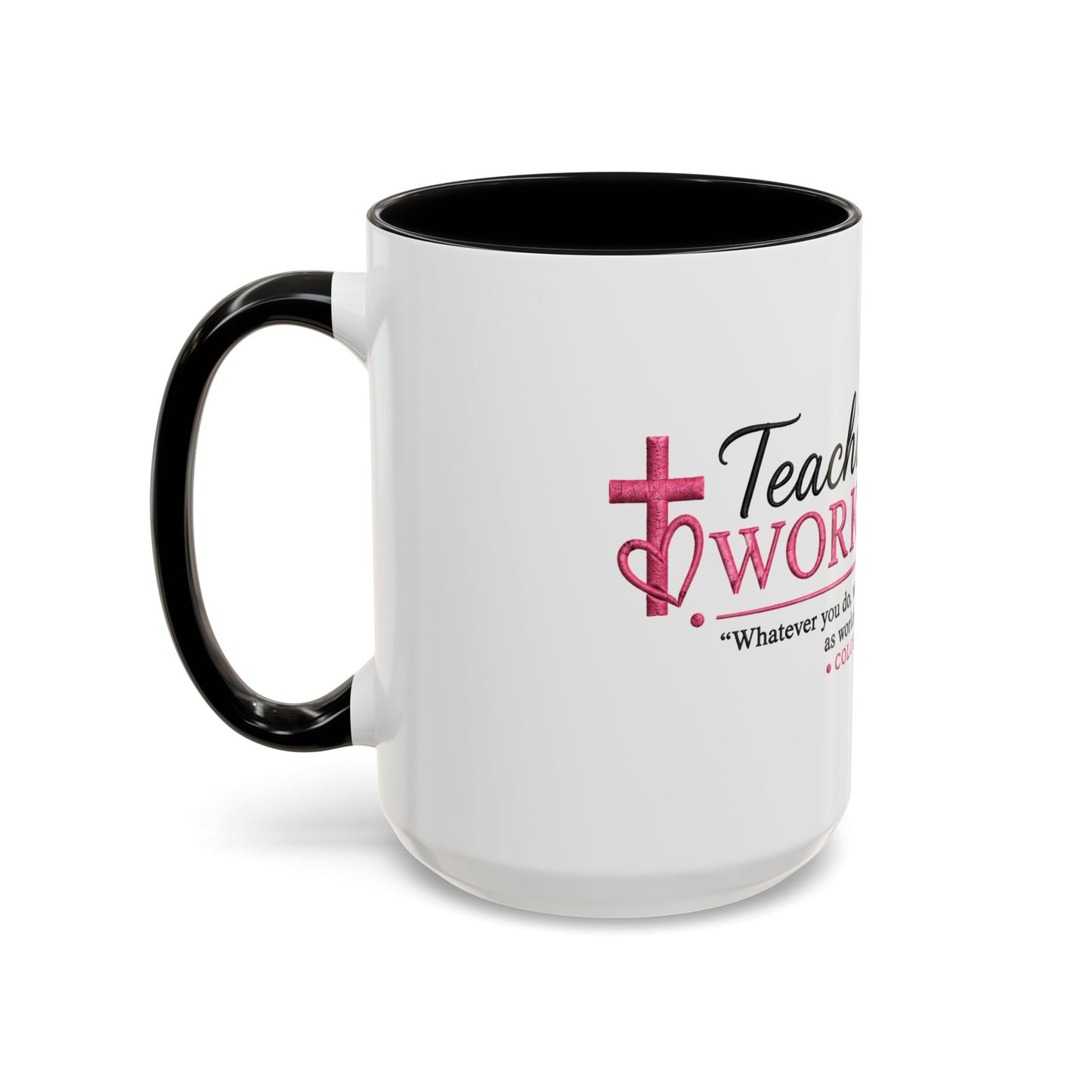 ☕ Teaching Is a Work of Heart Accent Coffee Mug