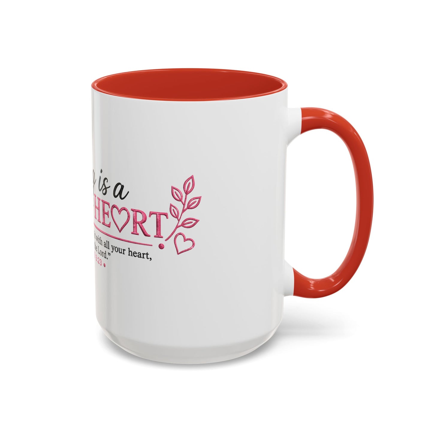 ☕ Teaching Is a Work of Heart Accent Coffee Mug