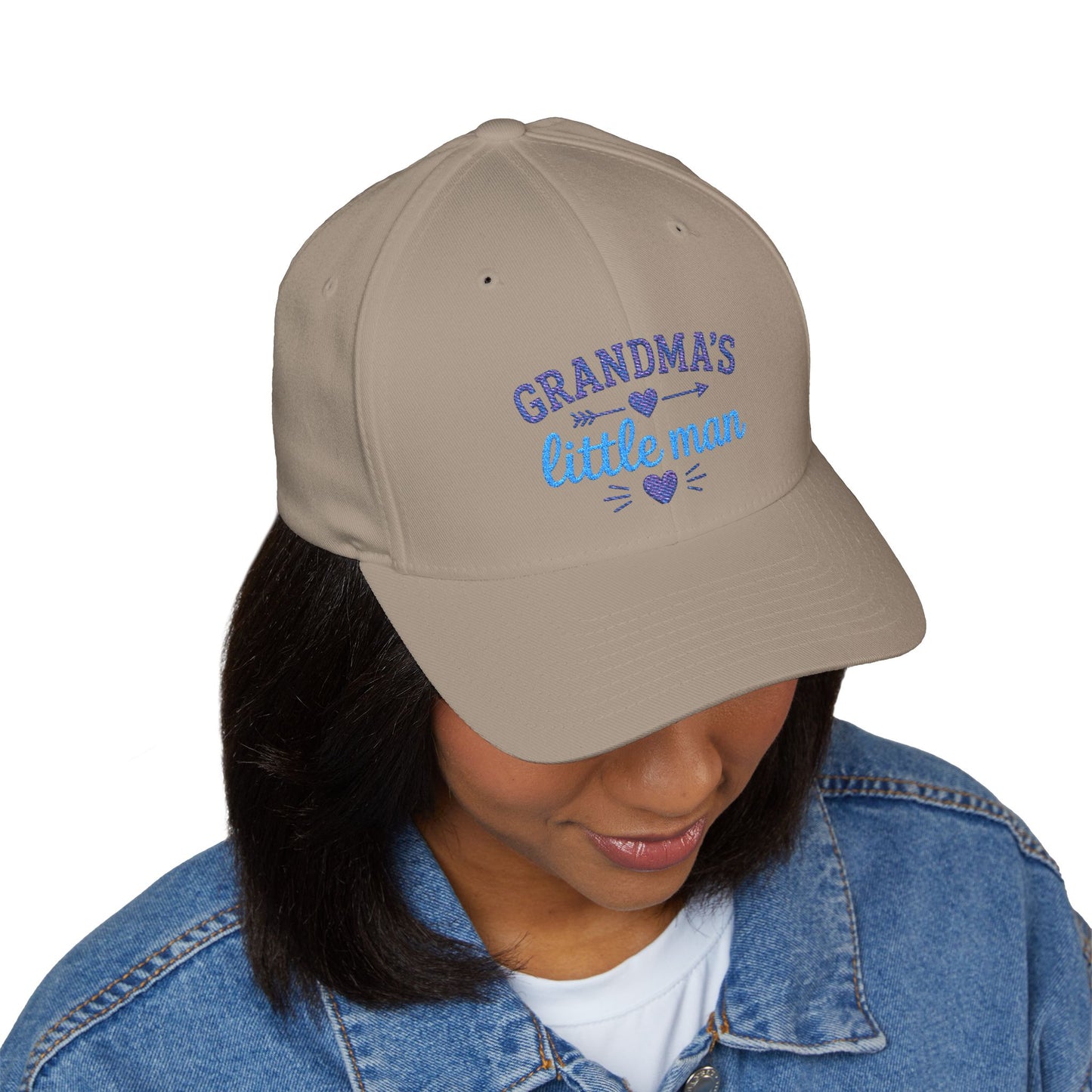 Grandma's Little Man Closed-Back Structured Cap (Embroidery)