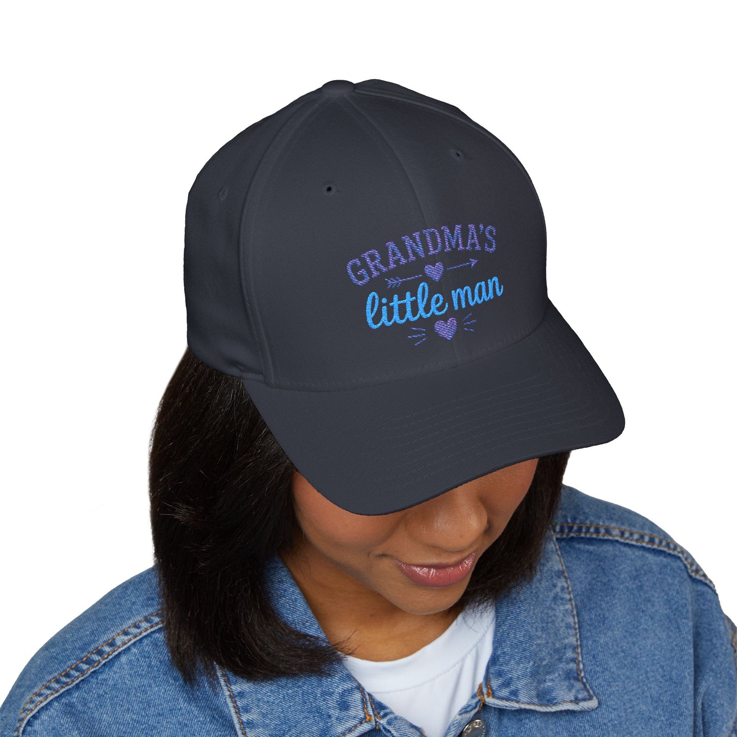Grandma's Little Man Closed-Back Structured Cap (Embroidery)