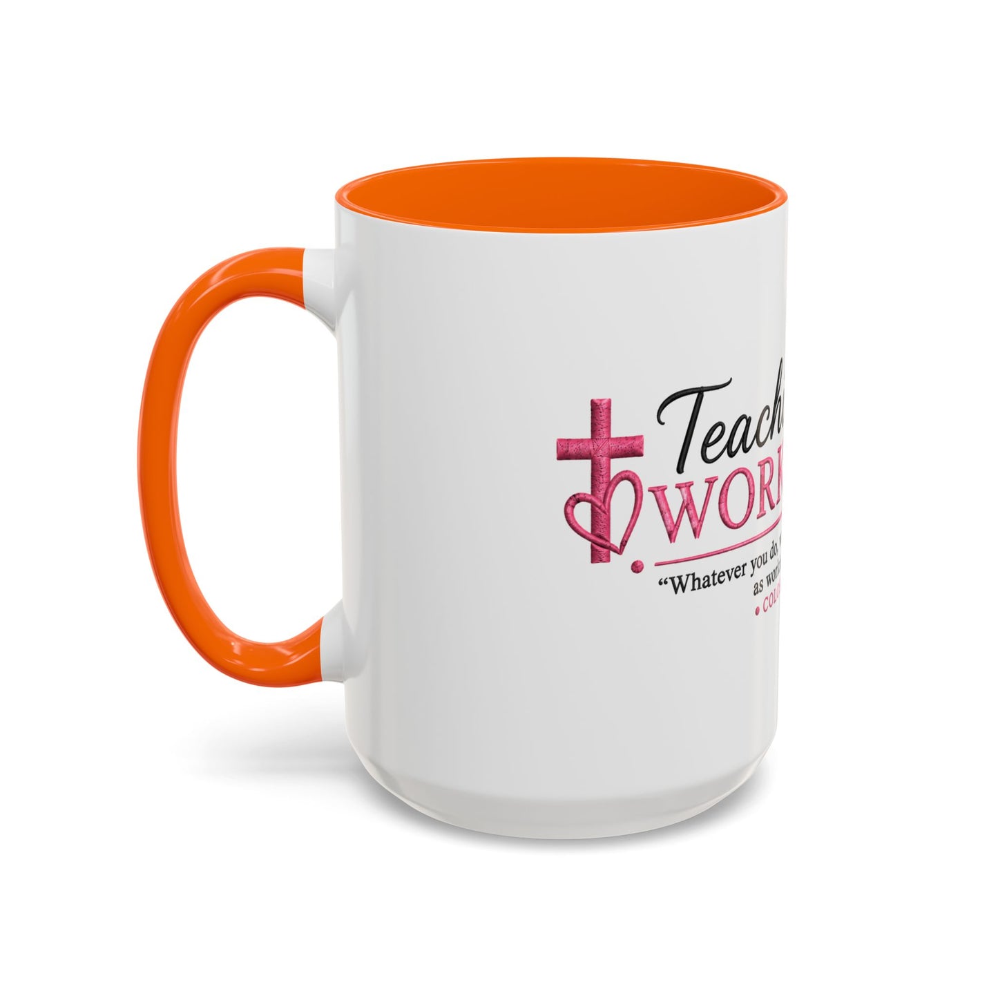 ☕ Teaching Is a Work of Heart Accent Coffee Mug