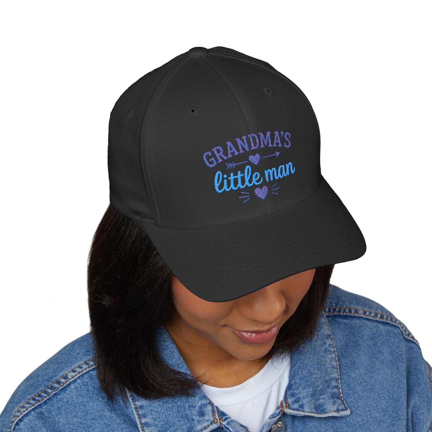 Grandma's Little Man Closed-Back Structured Cap (Embroidery)