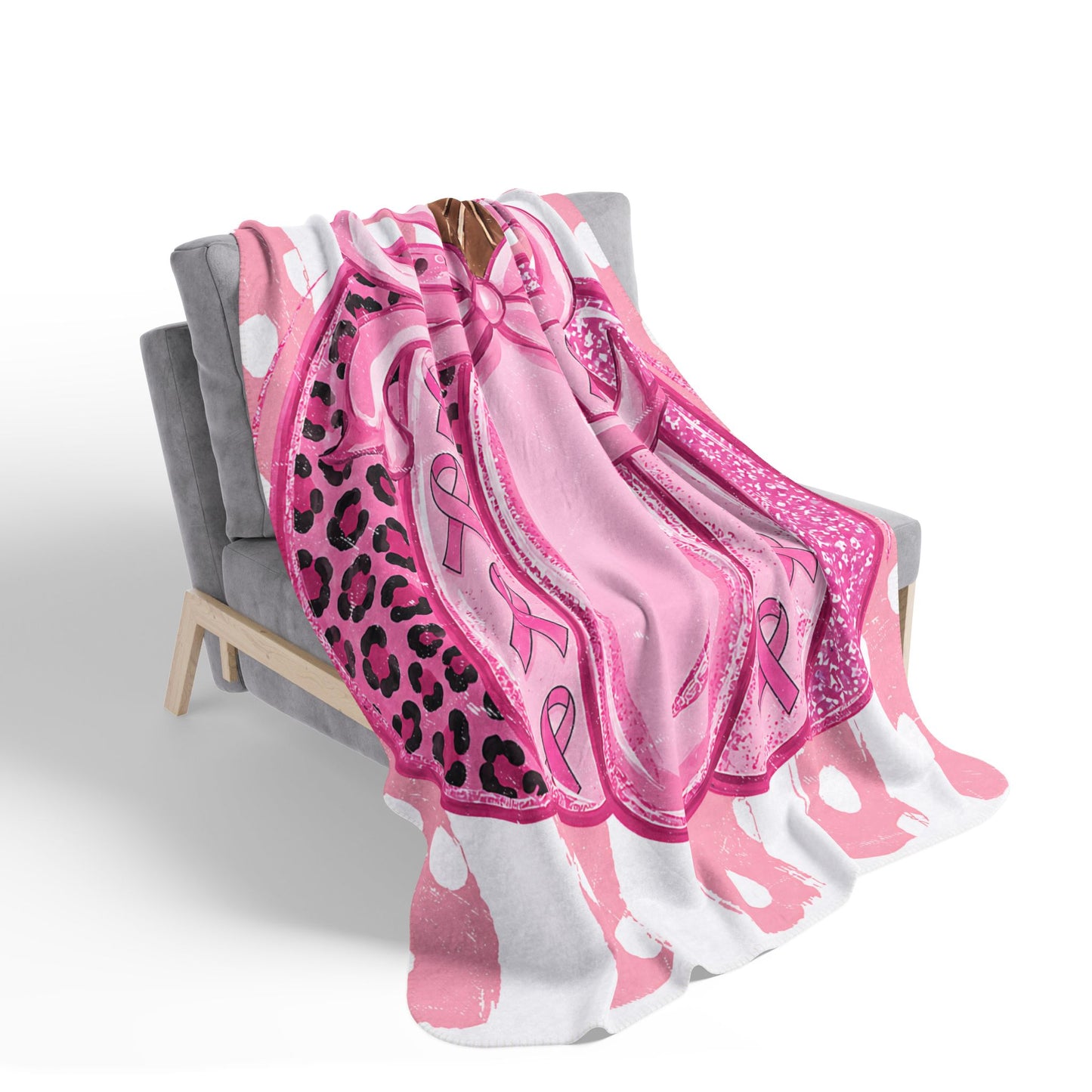 Pink Pumpkin Fleece Sherpa Blanket