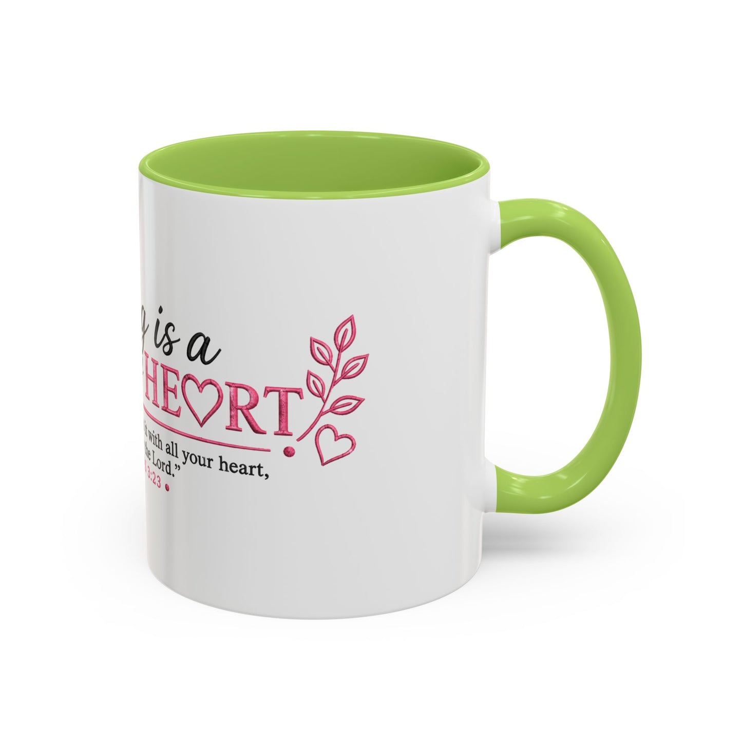 ☕ Teaching Is a Work of Heart Accent Coffee Mug