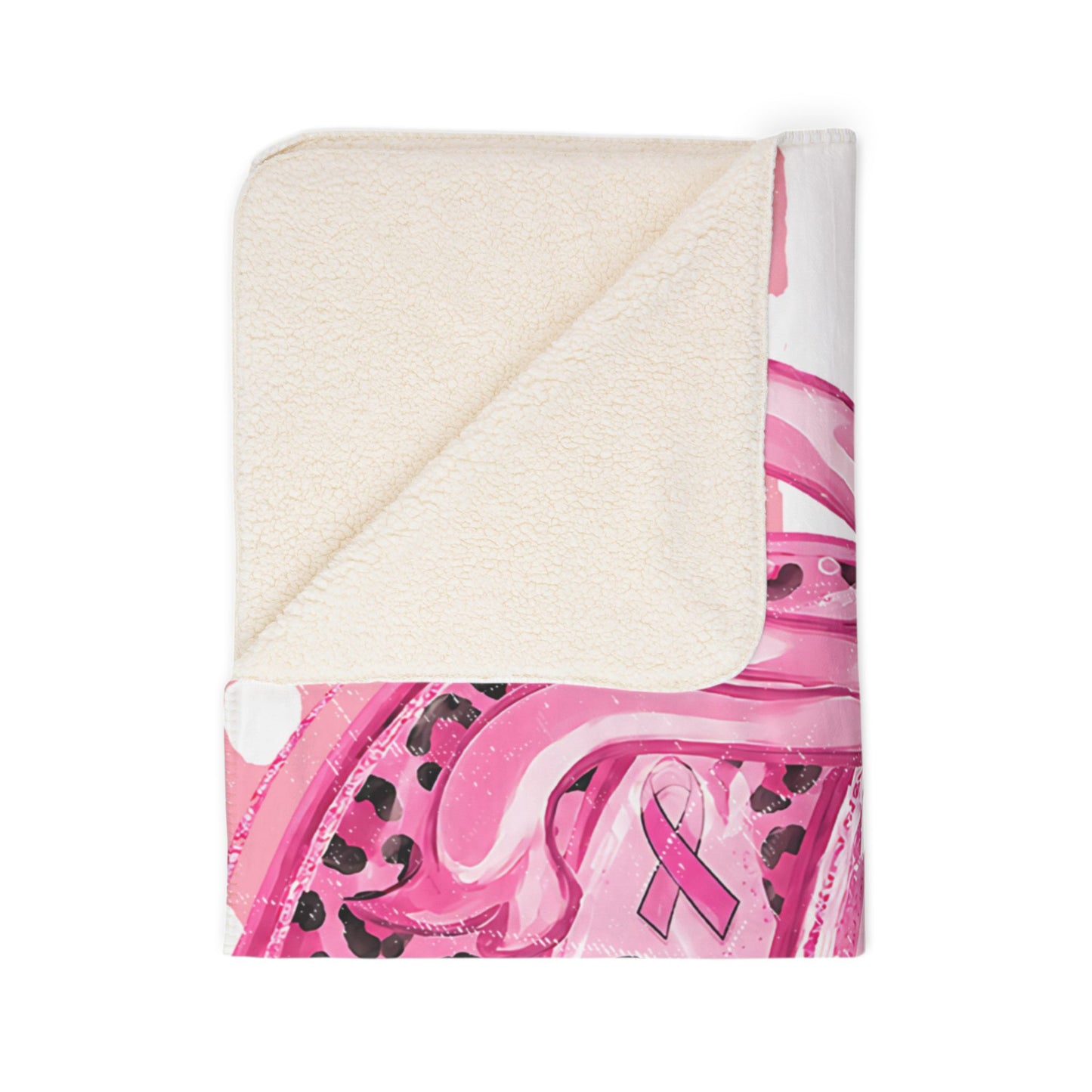 Pink Pumpkin Fleece Sherpa Blanket