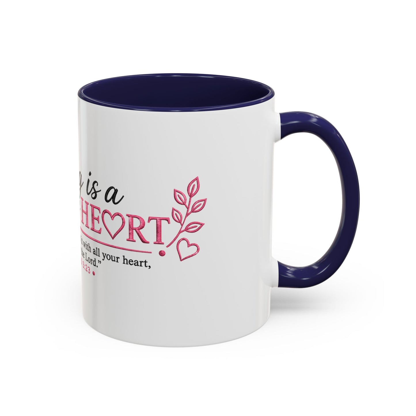 ☕ Teaching Is a Work of Heart Accent Coffee Mug