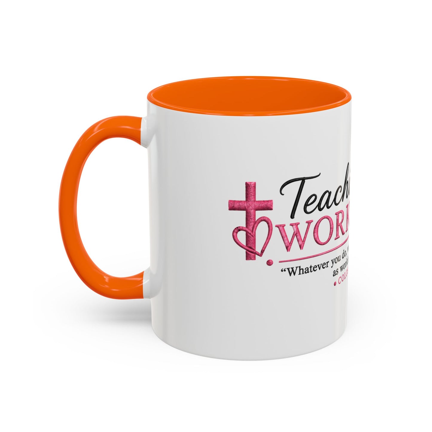 ☕ Teaching Is a Work of Heart Accent Coffee Mug