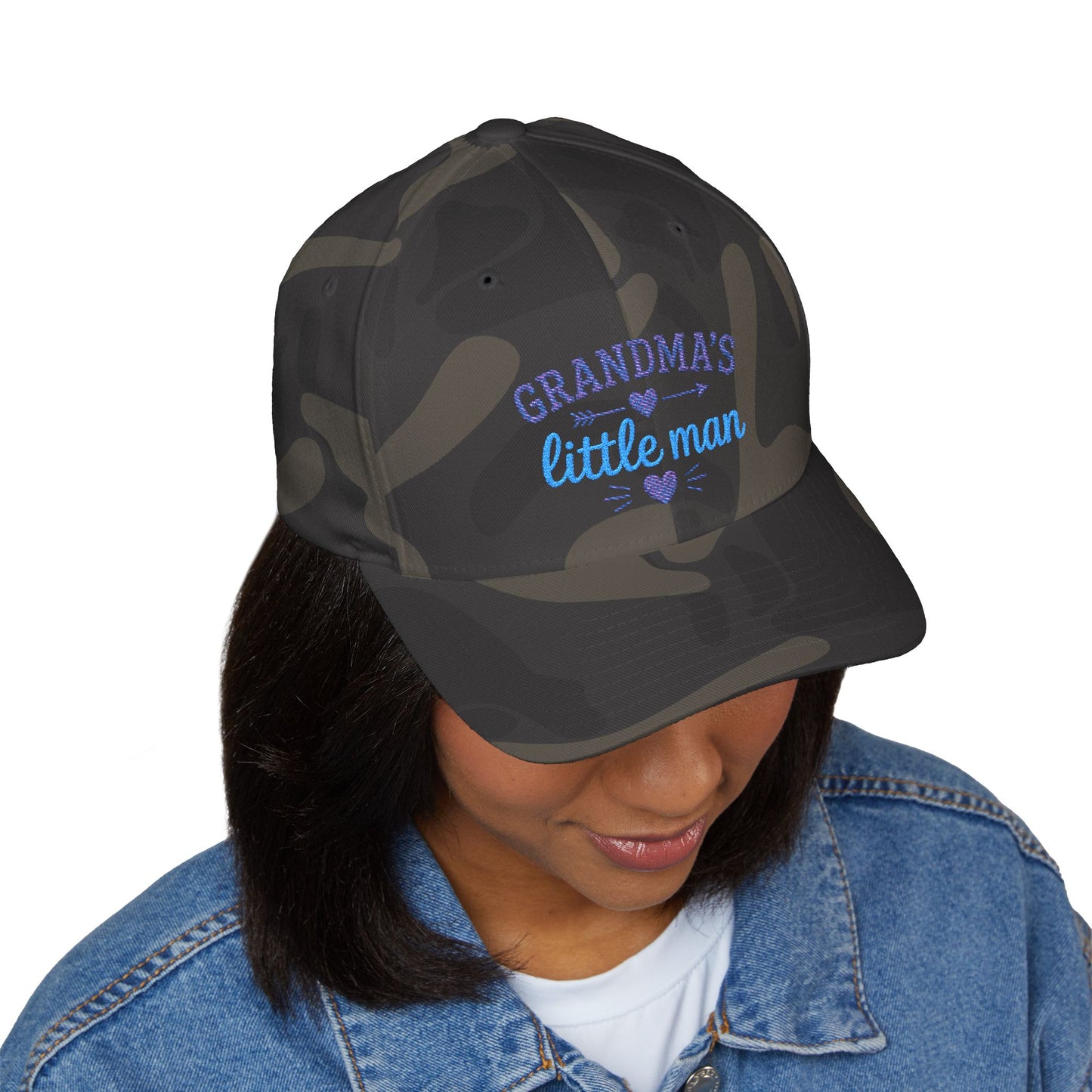 Grandma's Little Man Closed-Back Structured Cap (Embroidery)