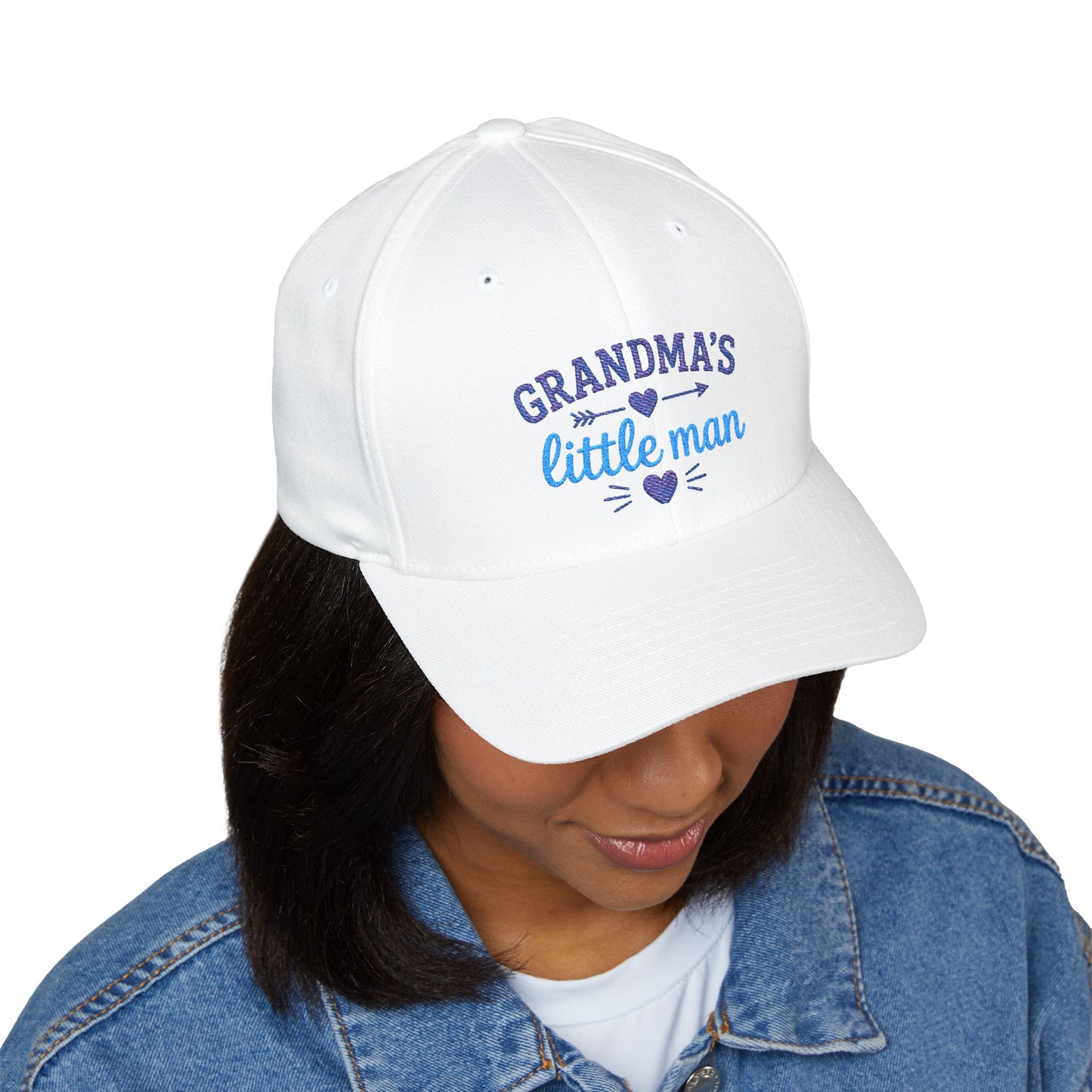 Grandma's Little Man Closed-Back Structured Cap (Embroidery)
