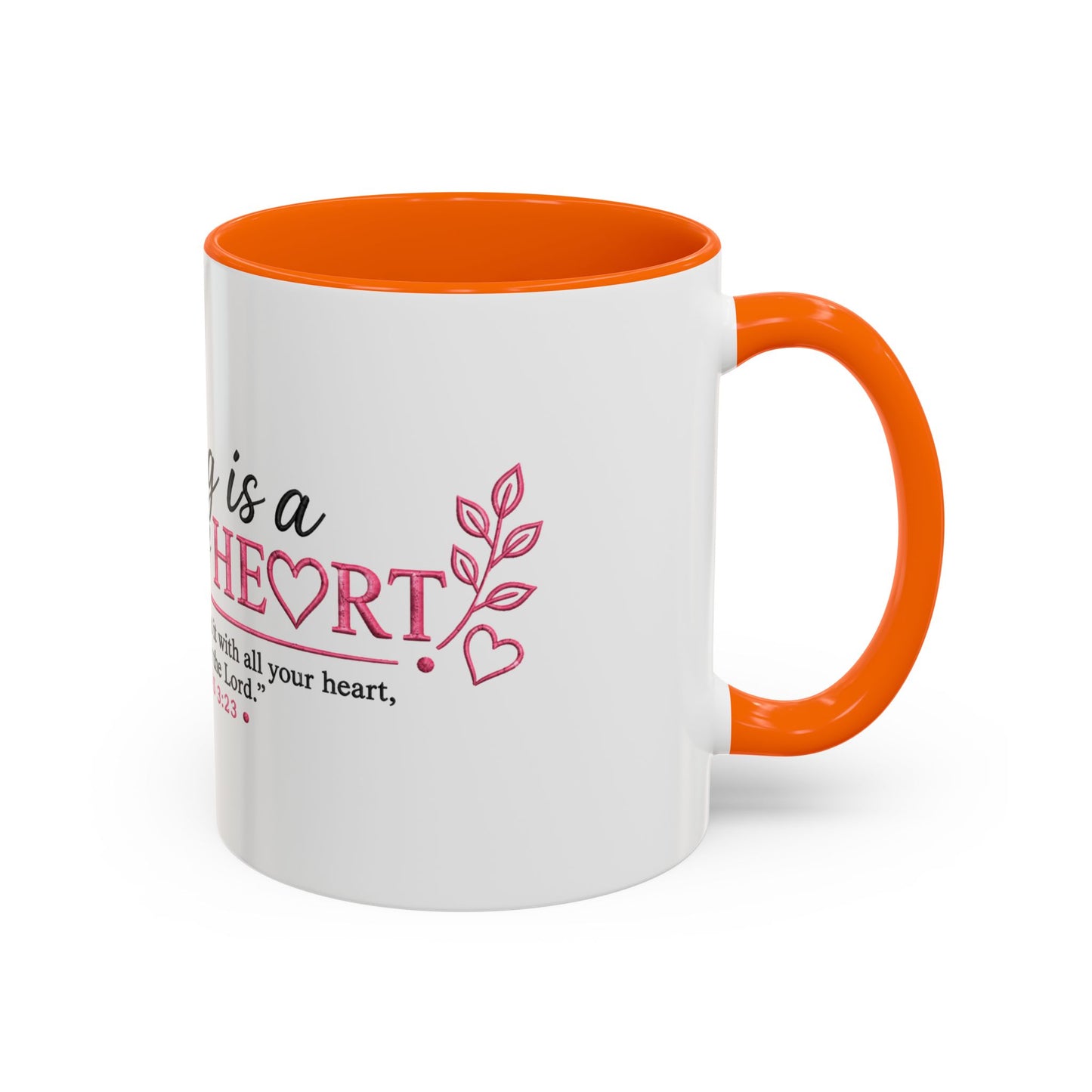 ☕ Teaching Is a Work of Heart Accent Coffee Mug