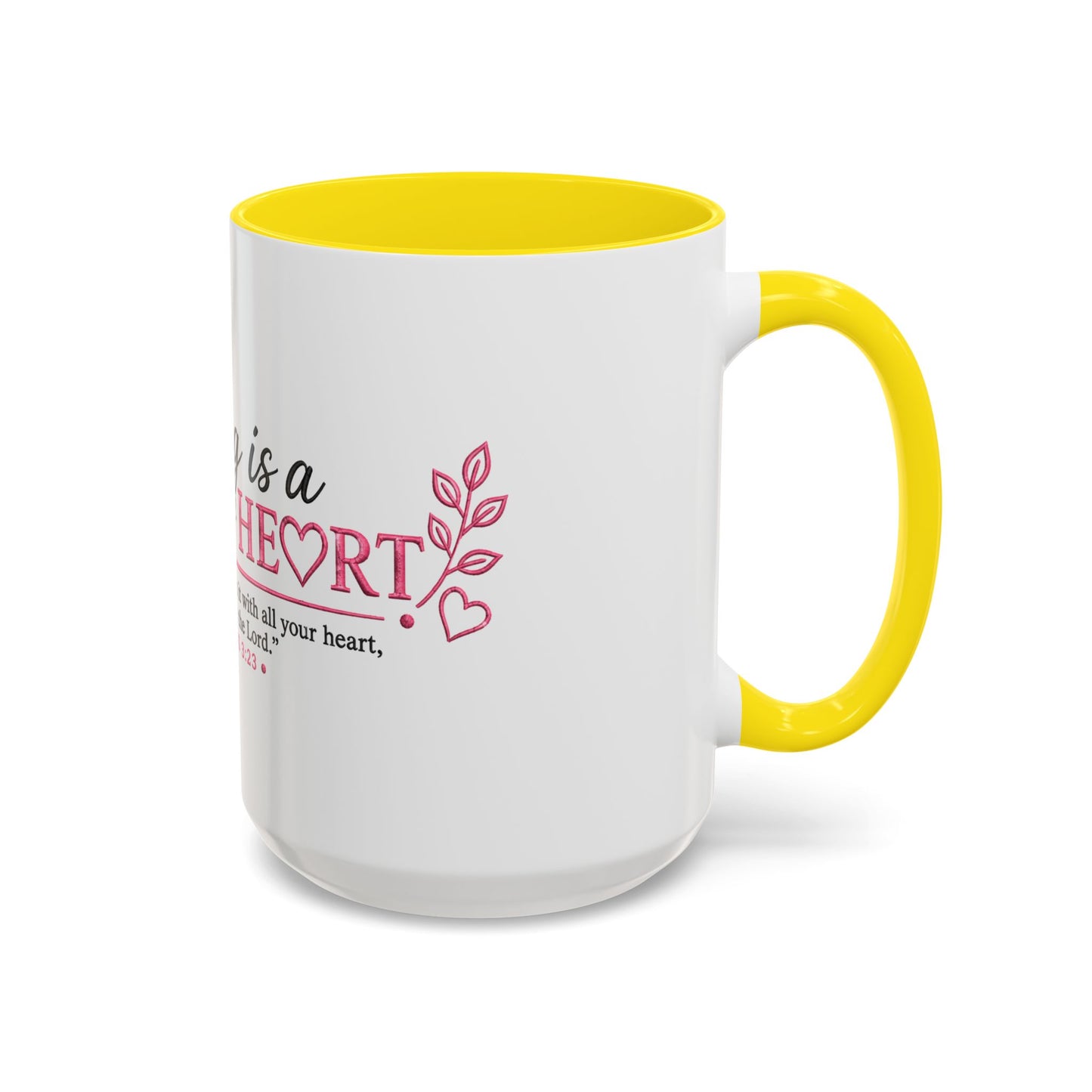 ☕ Teaching Is a Work of Heart Accent Coffee Mug