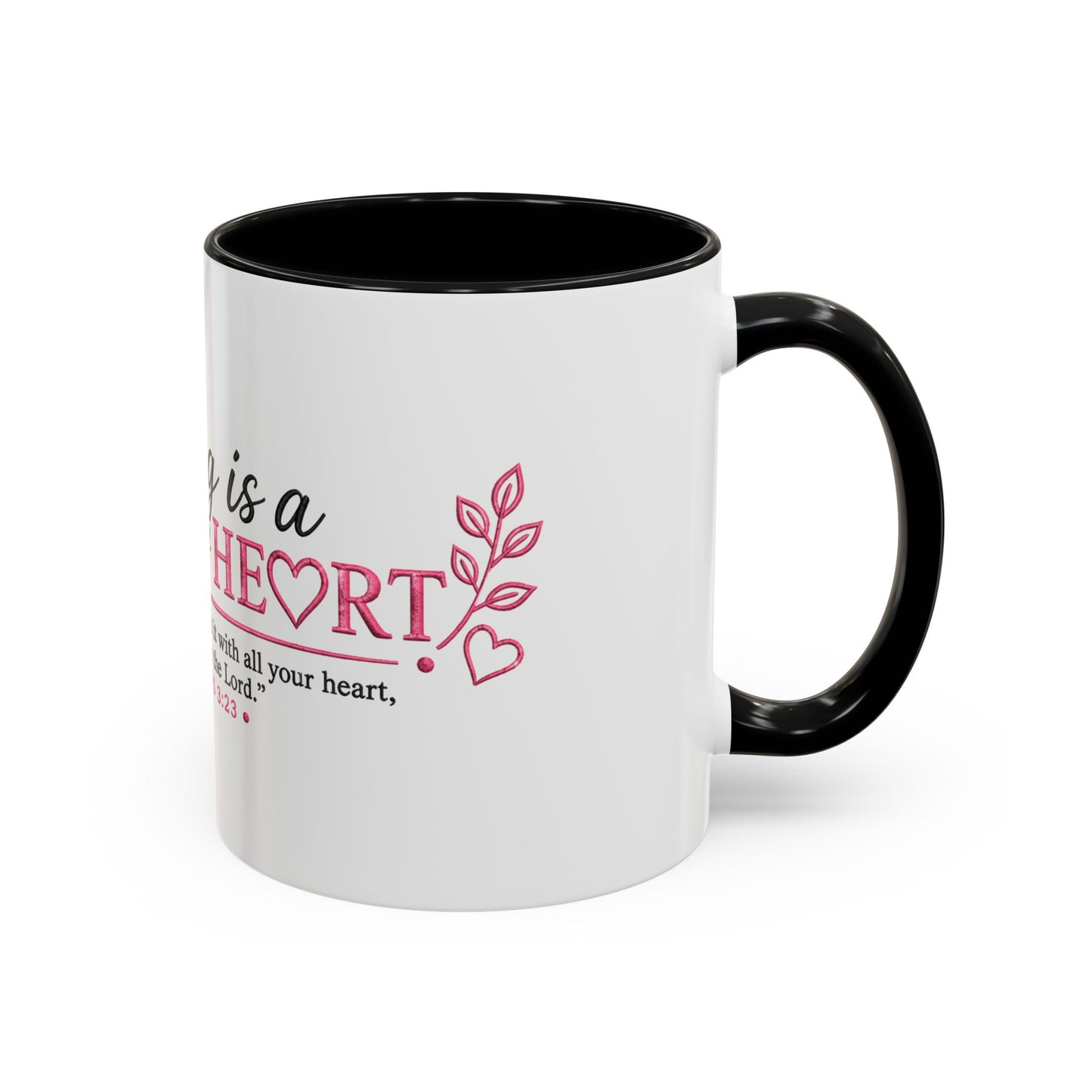 ☕ Teaching Is a Work of Heart Accent Coffee Mug