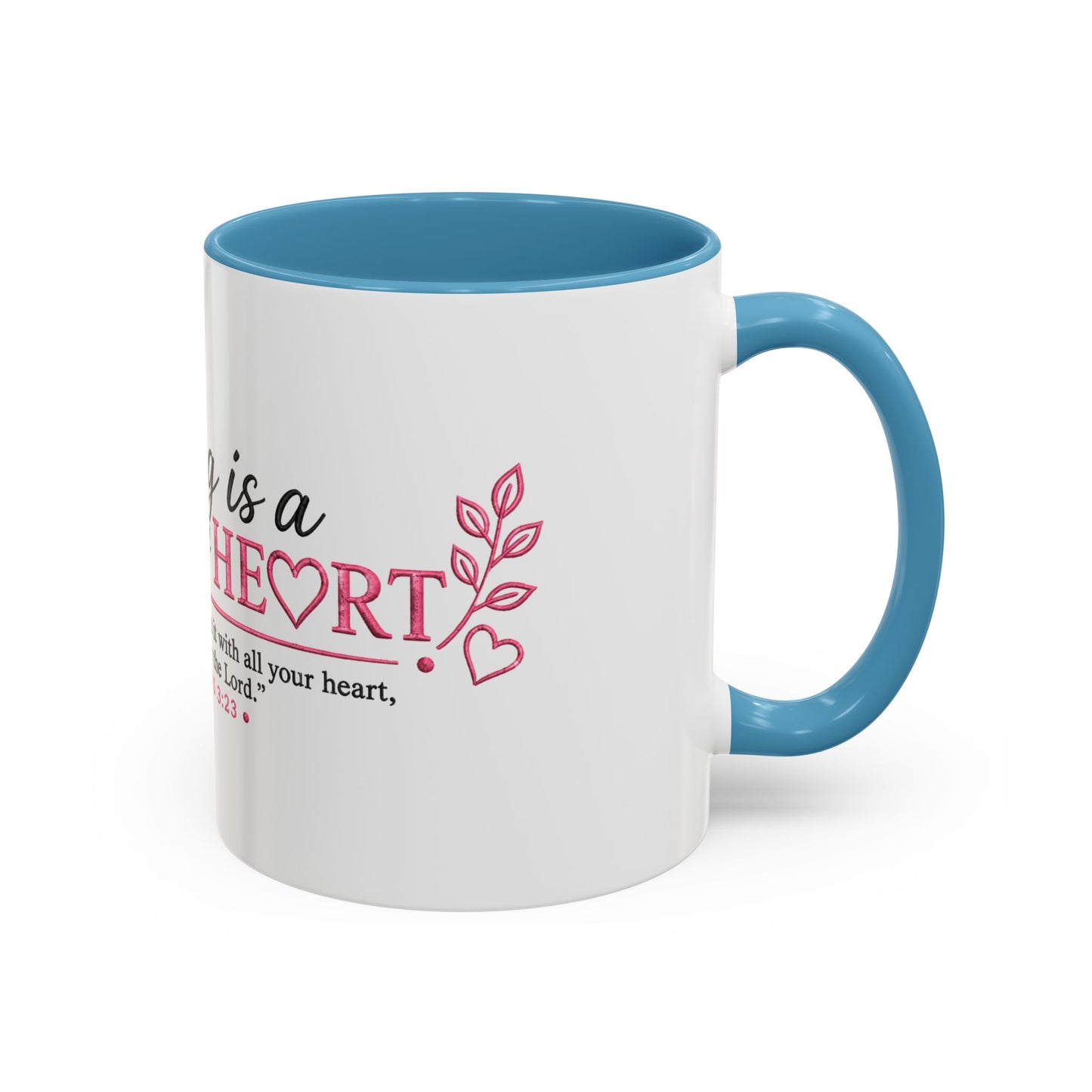 ☕ Teaching Is a Work of Heart Accent Coffee Mug