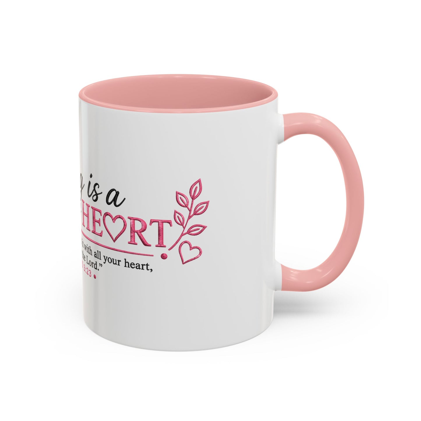 ☕ Teaching Is a Work of Heart Accent Coffee Mug