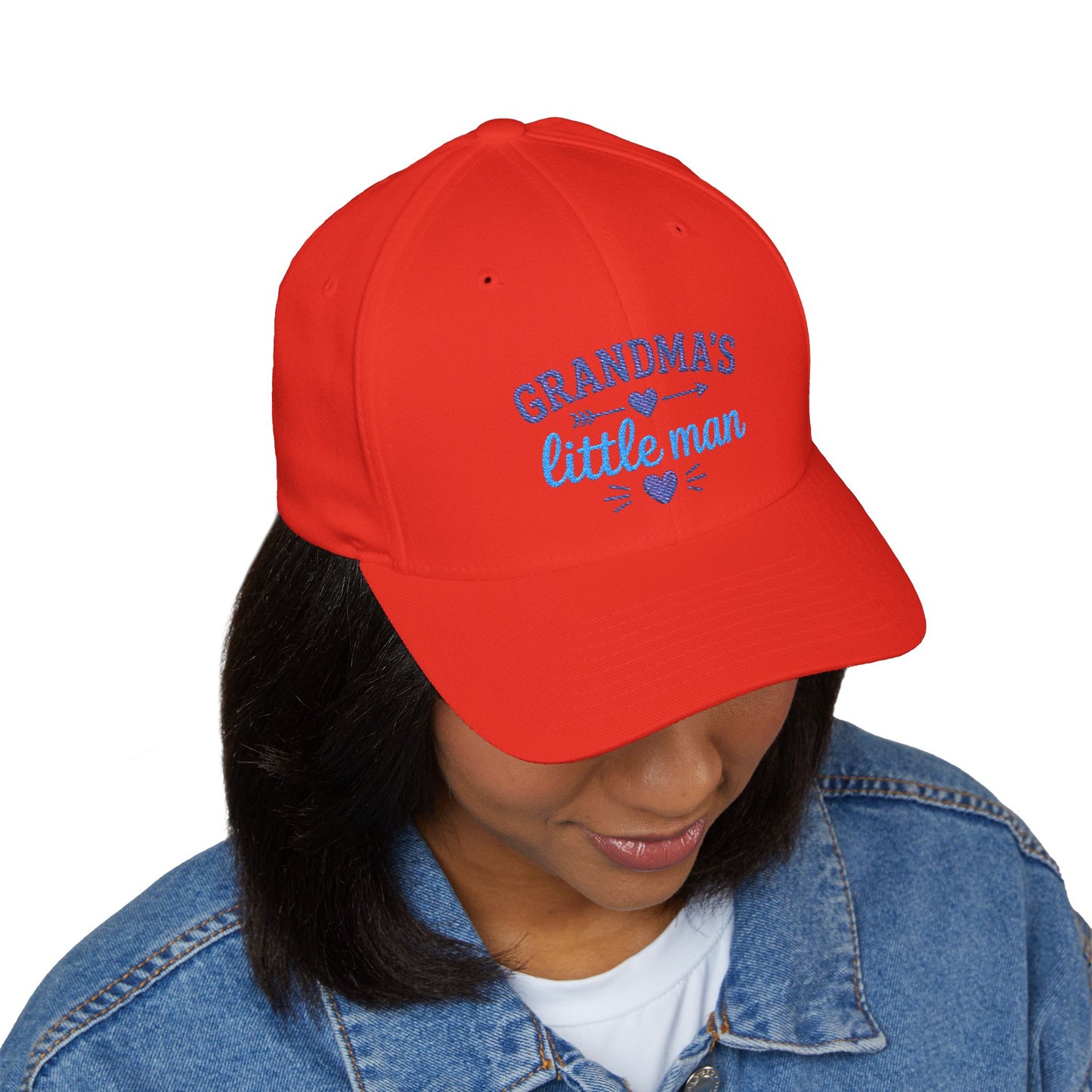 Grandma's Little Man Closed-Back Structured Cap (Embroidery)