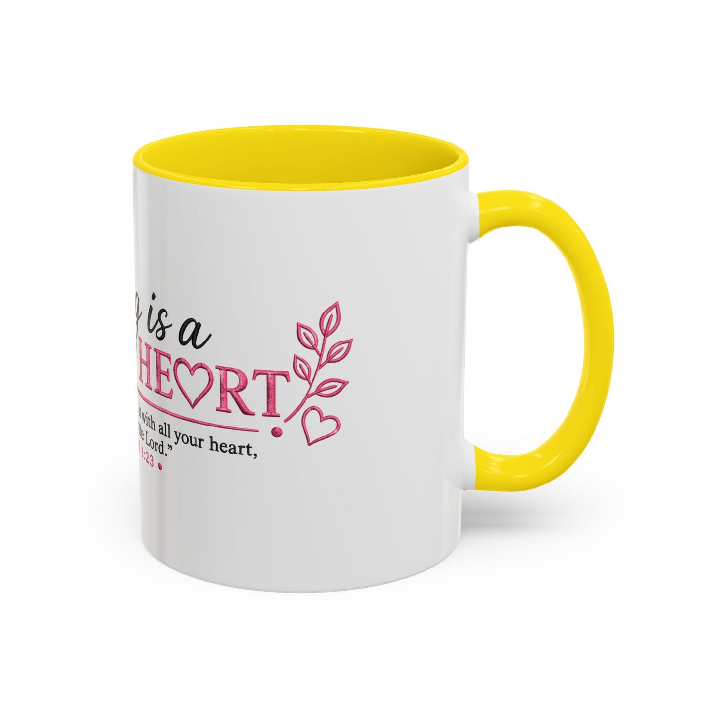 ☕ Teaching Is a Work of Heart Accent Coffee Mug