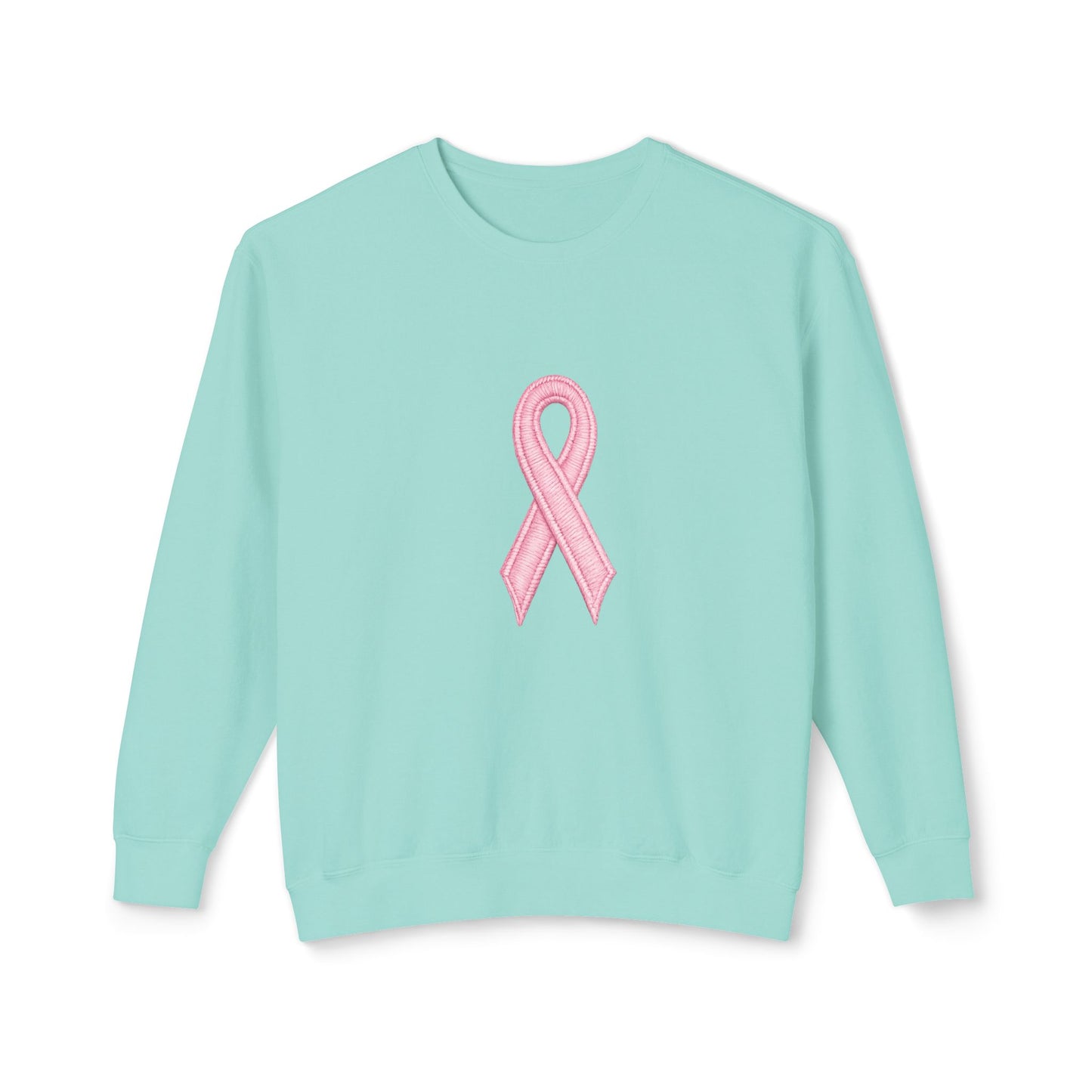 🎀 Pink Ribbon Women’s Lightweight Crewneck Sweatshirt