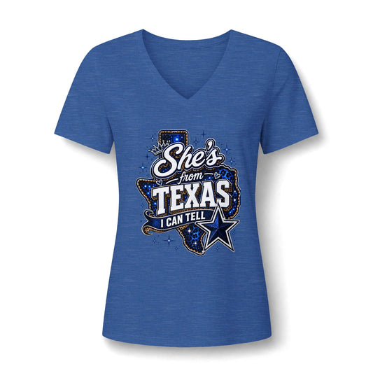 Women's Relaxed Heather CVC V-Neck Tee