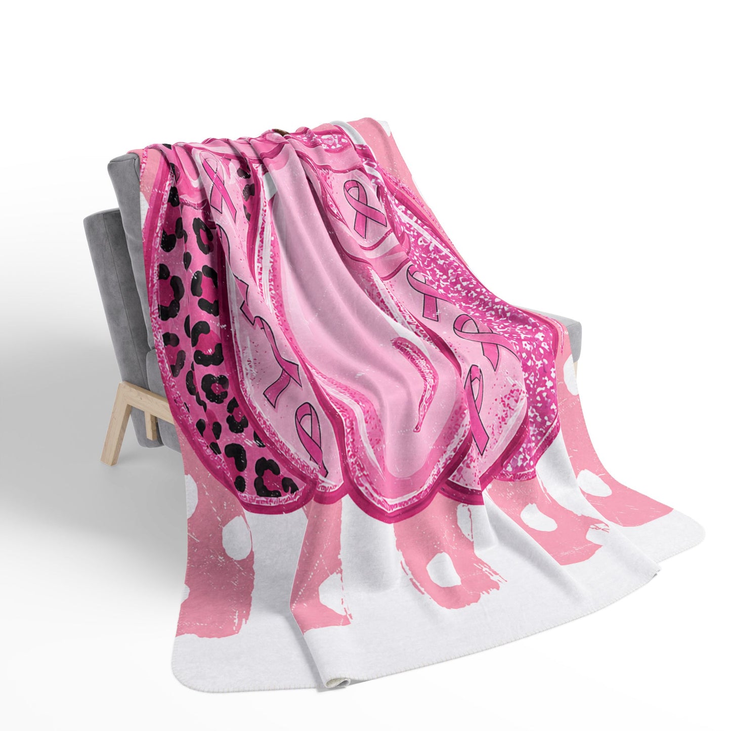 Pink Pumpkin Fleece Sherpa Blanket