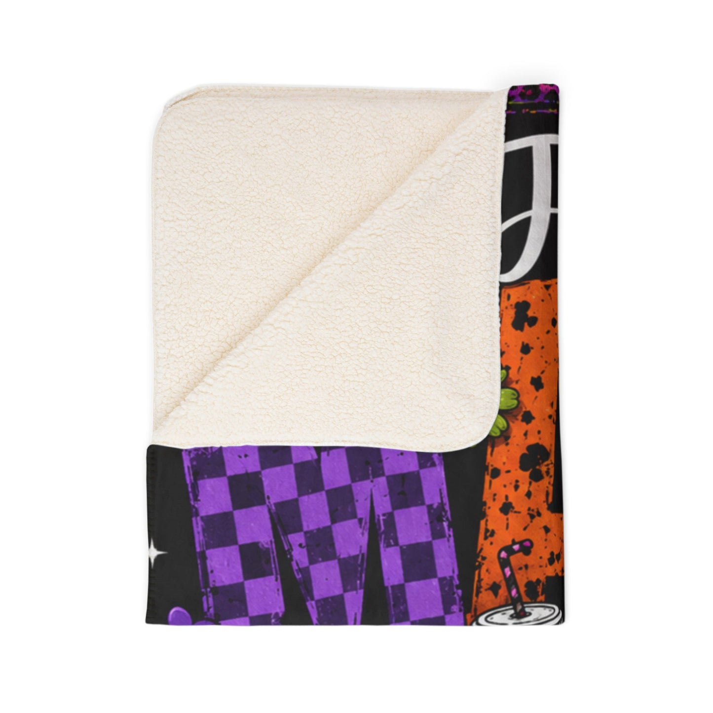 Mama Halloween Fleece Sherpa Blanket