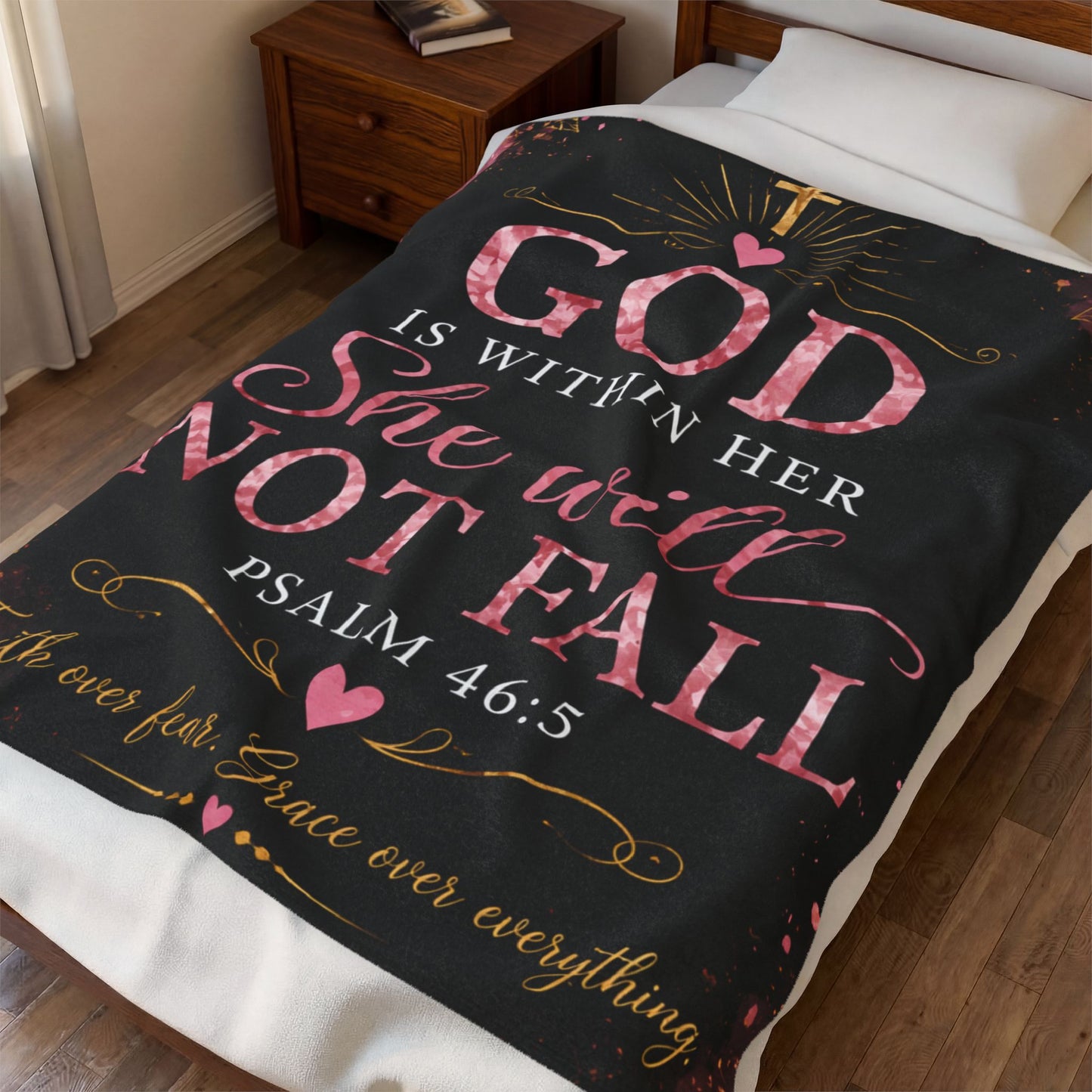 God is Within Her Plush Blanket