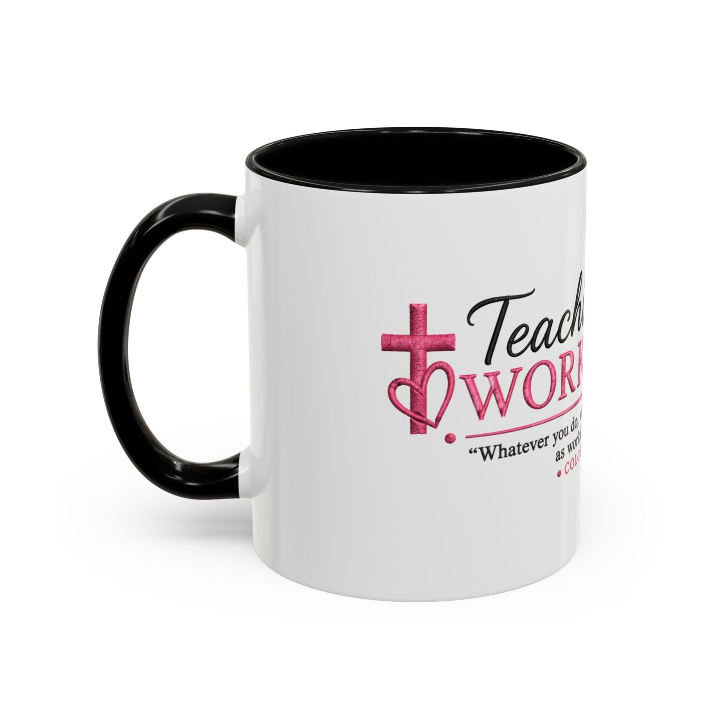 ☕ Teaching Is a Work of Heart Accent Coffee Mug