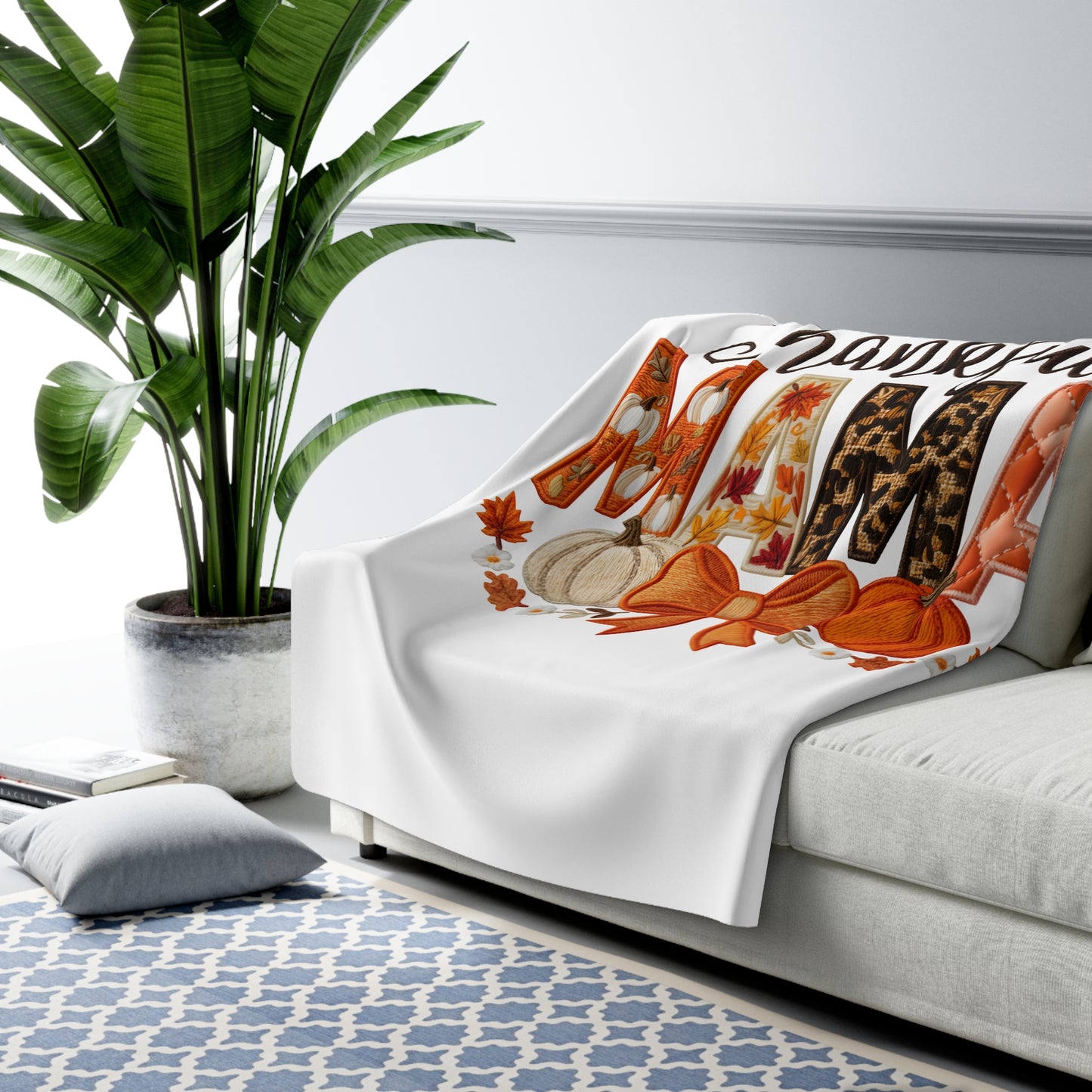 Thankful Mama Sherpa Fleece Blanket