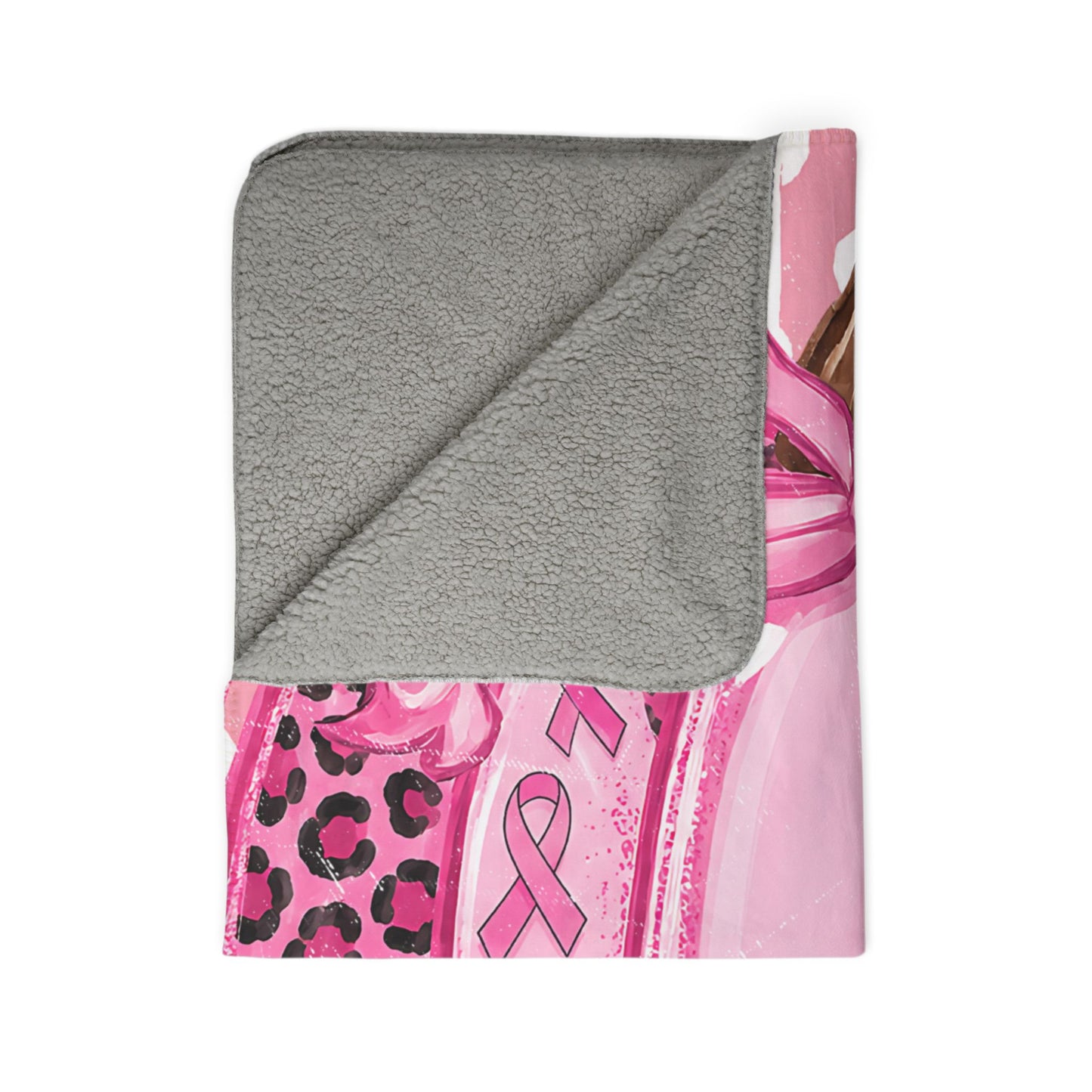 Pink Pumpkin Fleece Sherpa Blanket