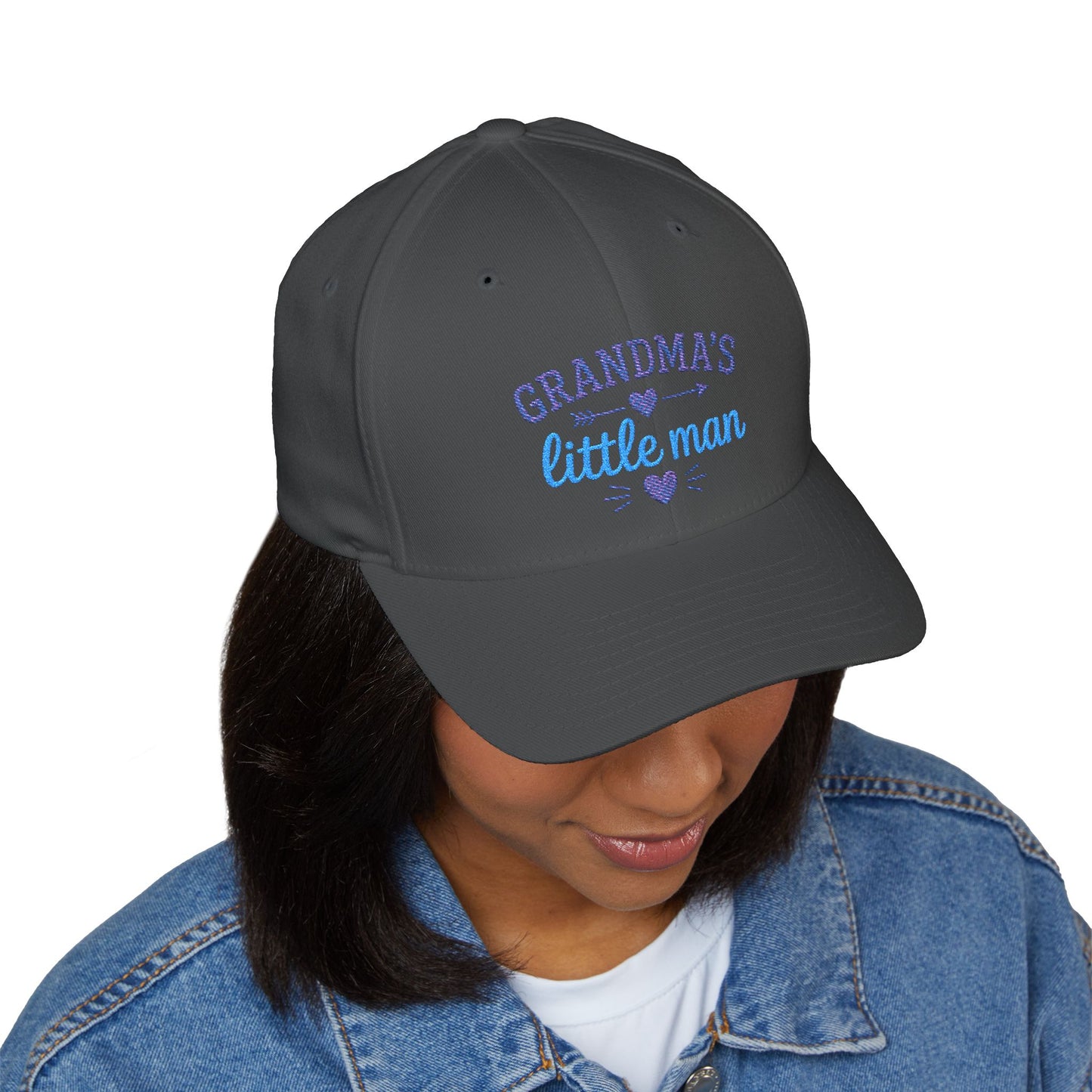 Grandma's Little Man Closed-Back Structured Cap (Embroidery)