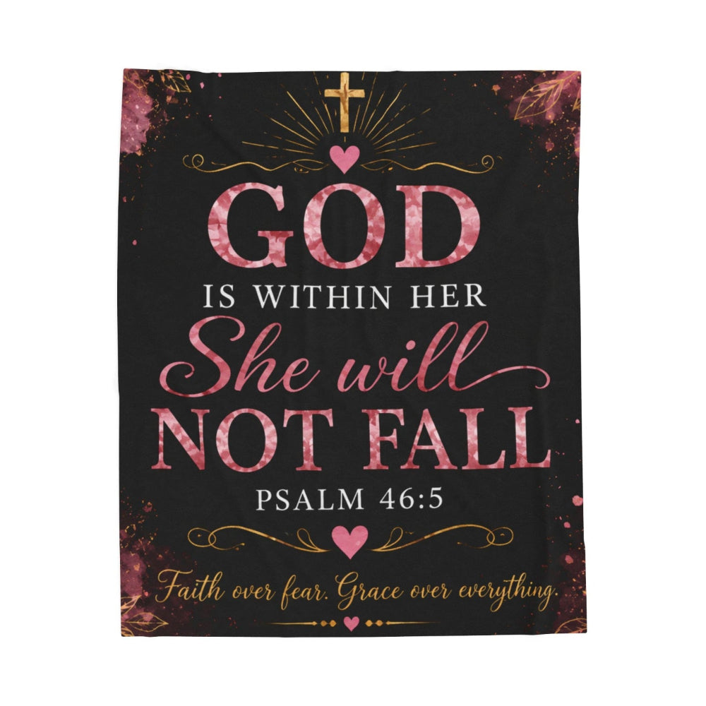 God is Within Her Plush Blanket