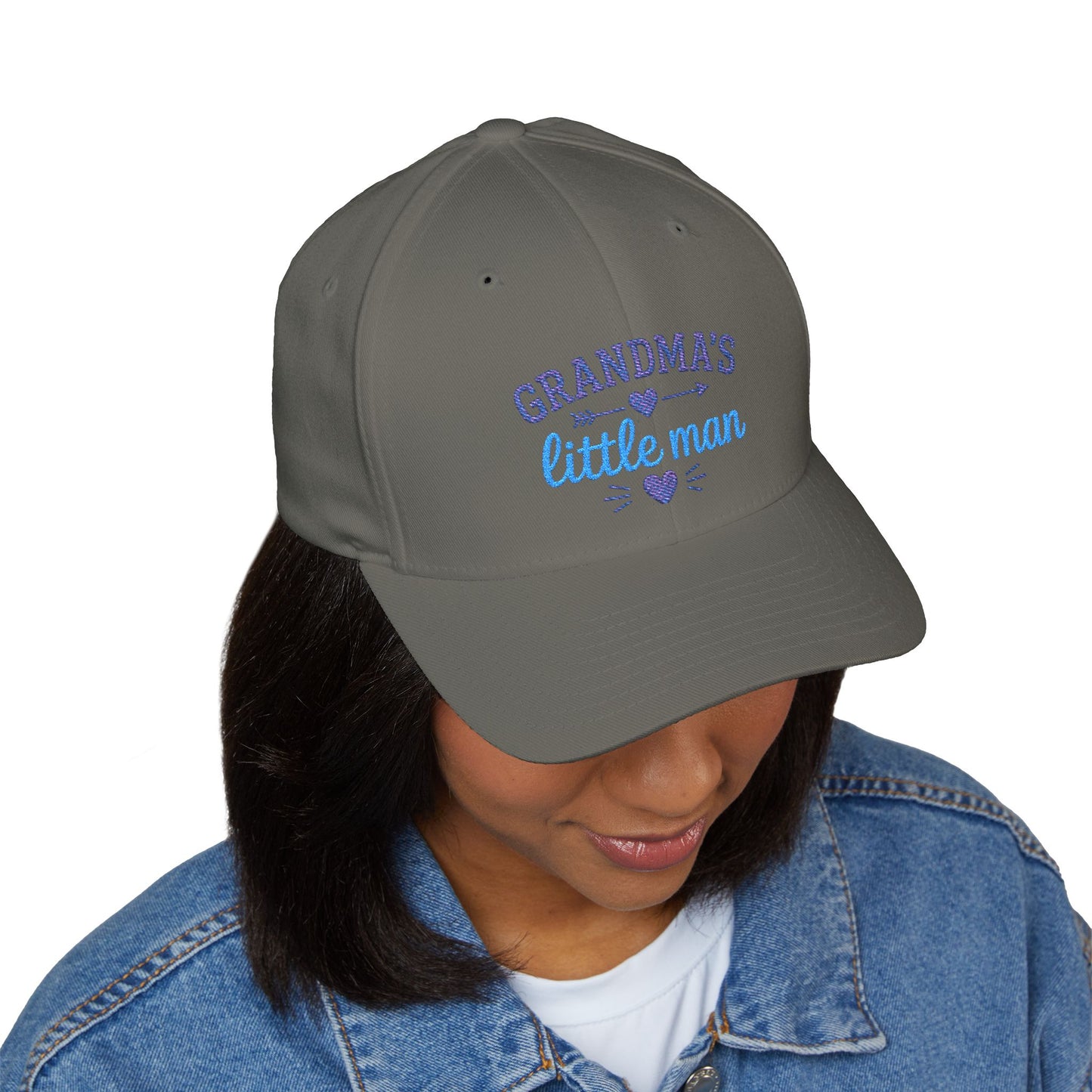 Grandma's Little Man Closed-Back Structured Cap (Embroidery)