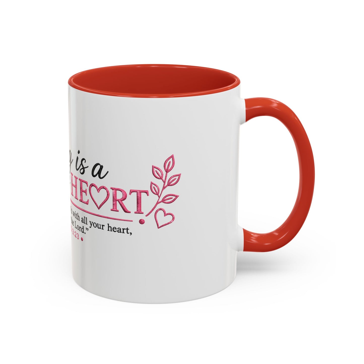 ☕ Teaching Is a Work of Heart Accent Coffee Mug