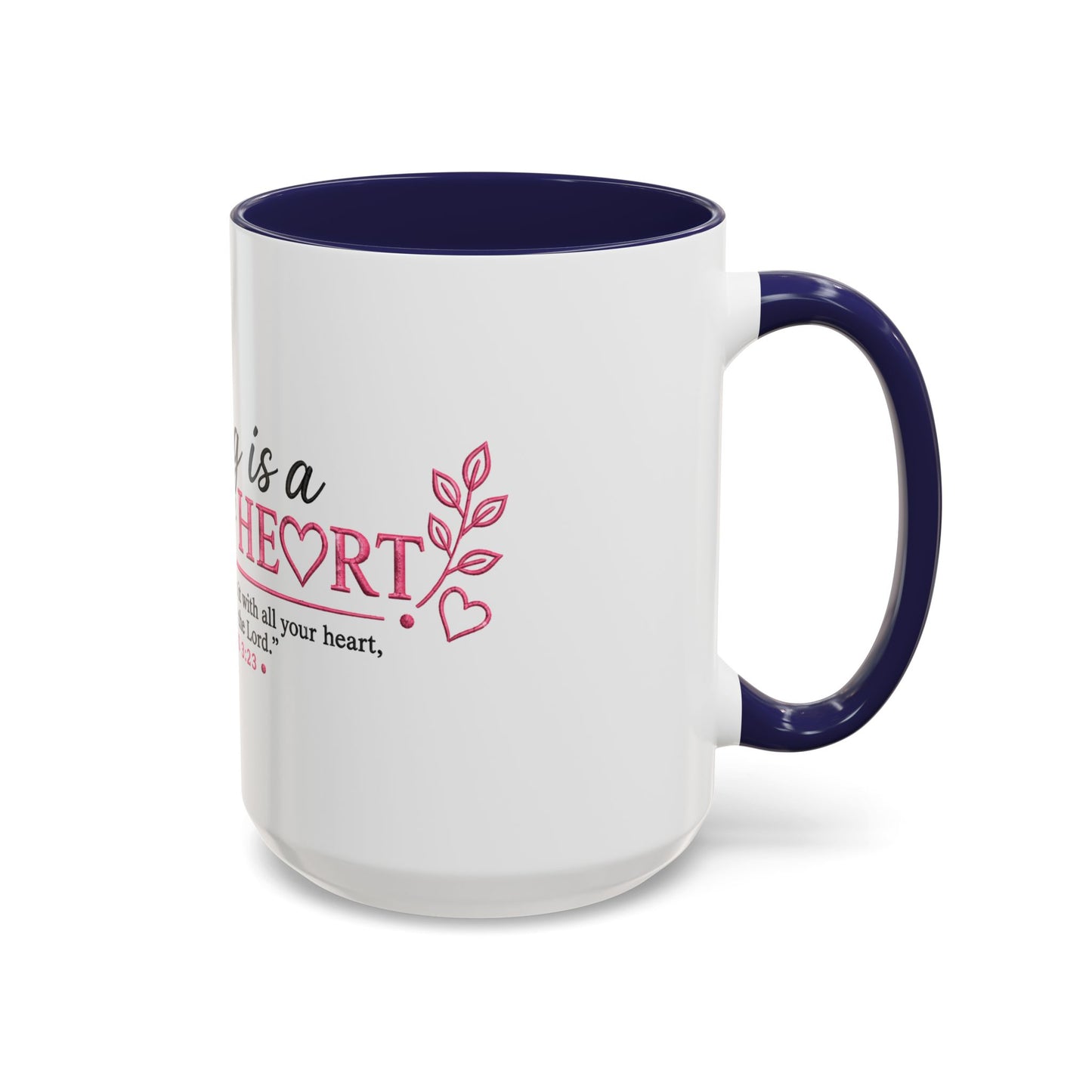 ☕ Teaching Is a Work of Heart Accent Coffee Mug
