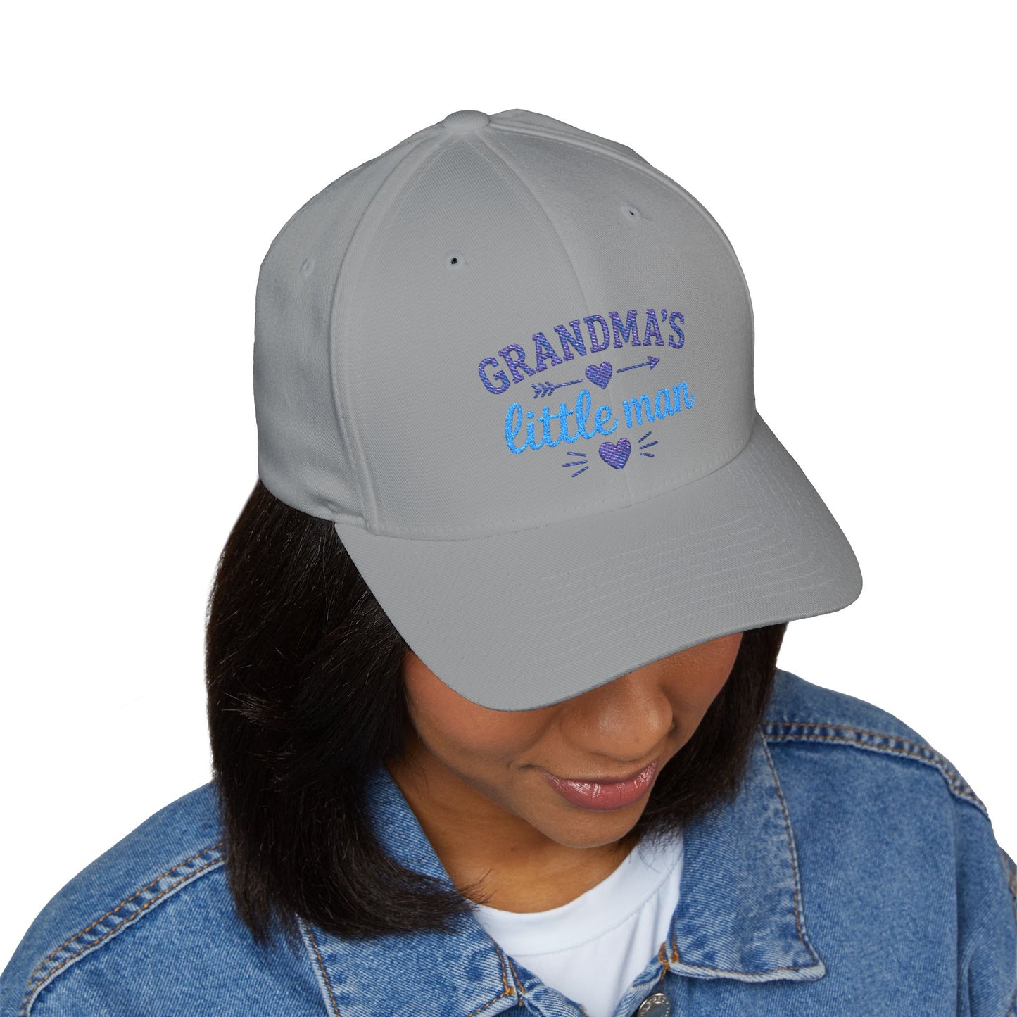 Grandma's Little Man Closed-Back Structured Cap (Embroidery)