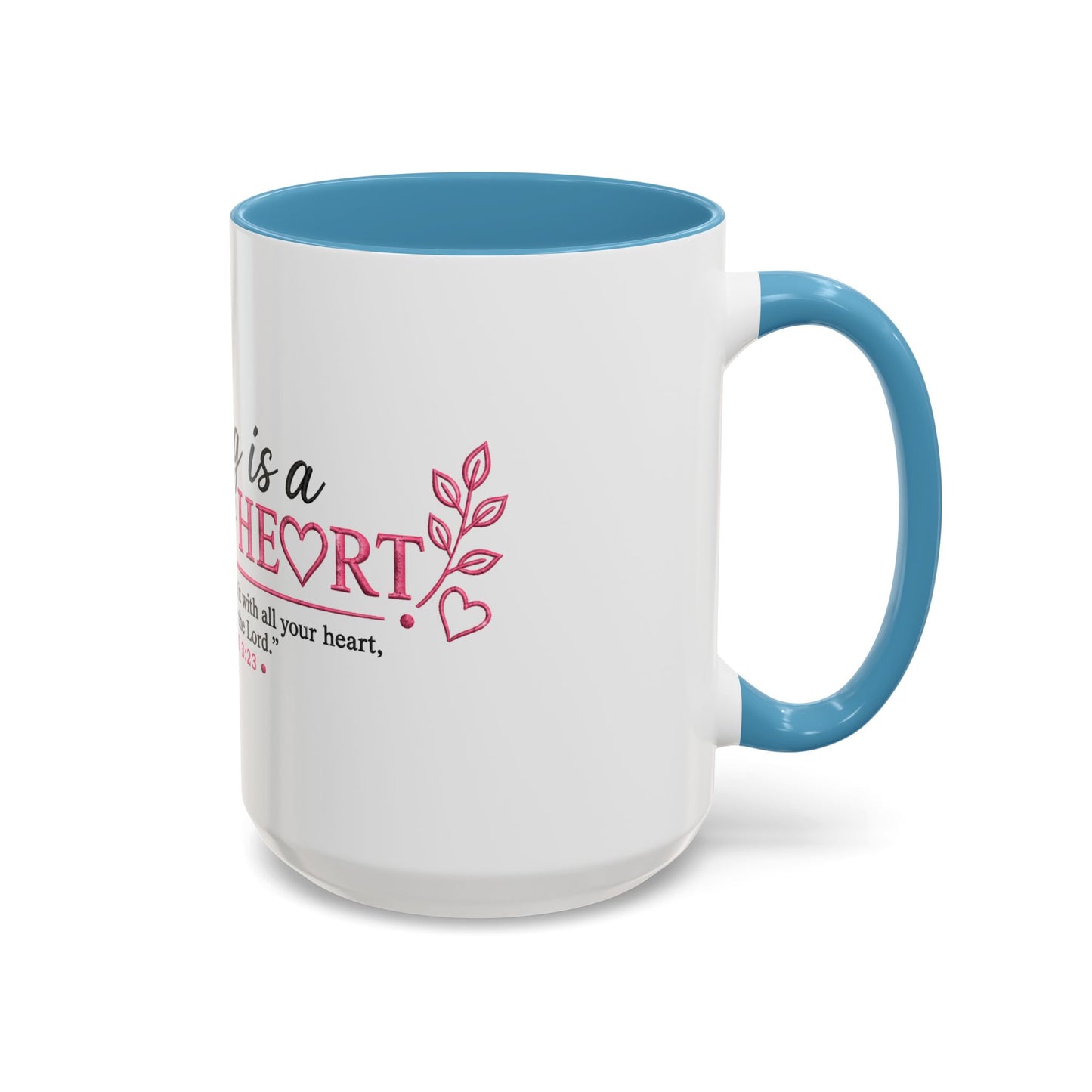 ☕ Teaching Is a Work of Heart Accent Coffee Mug